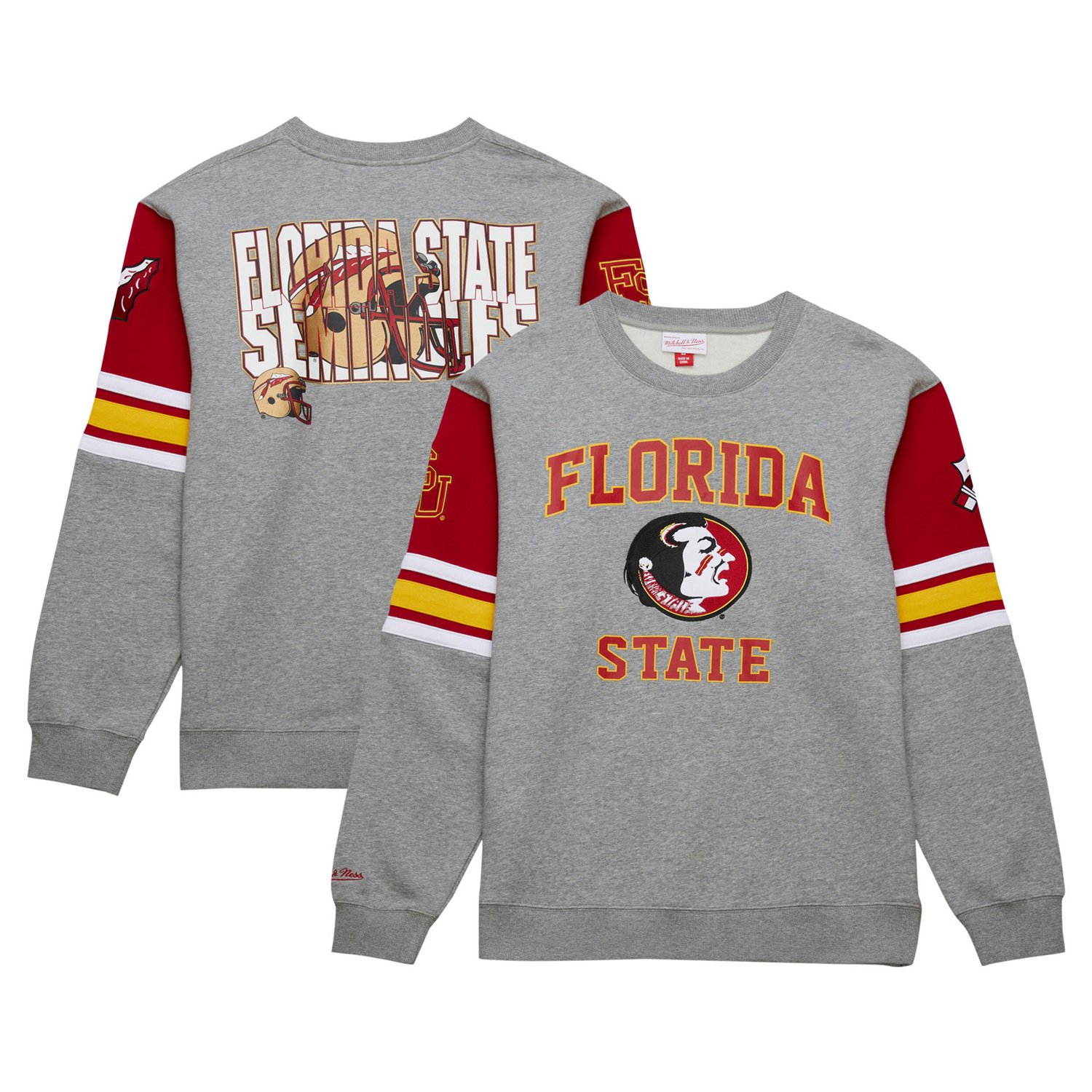 Mitchell  Ness Florida State Seminoles Throwback Allover 40 Pullover Sweatshirt                                                  - view number 1