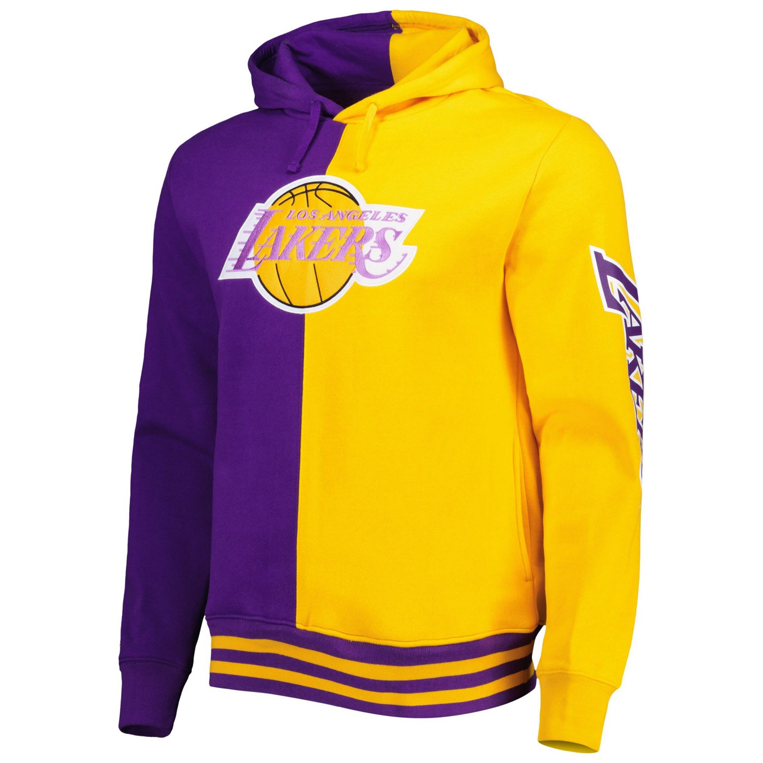 Mitchell  Ness /Gold Los Angeles Lakers Hardwood Classics Split Pullover Hoodie - view number 2