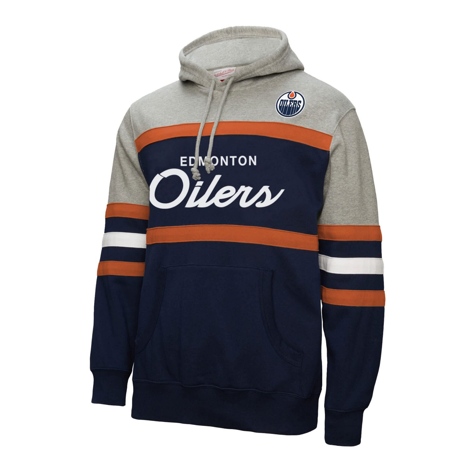 Mitchell  Ness Gray Edmonton Oilers Head Coach Pullover Hoodie - view number 2