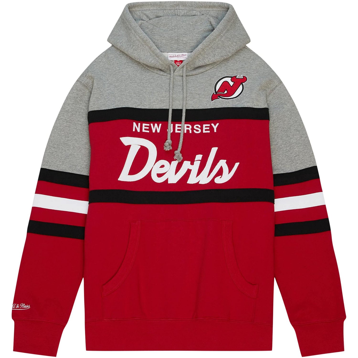 Mitchell  Ness Gray New Jersey Devils Head Coach Pullover Hoodie
