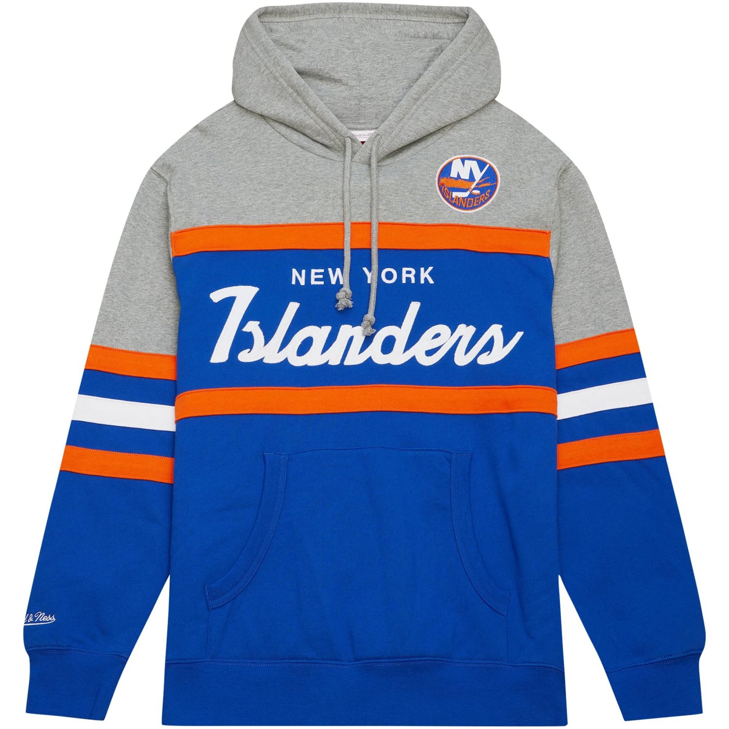 Mitchell  Ness Gray New York Islanders Head Coach Pullover Hoodie