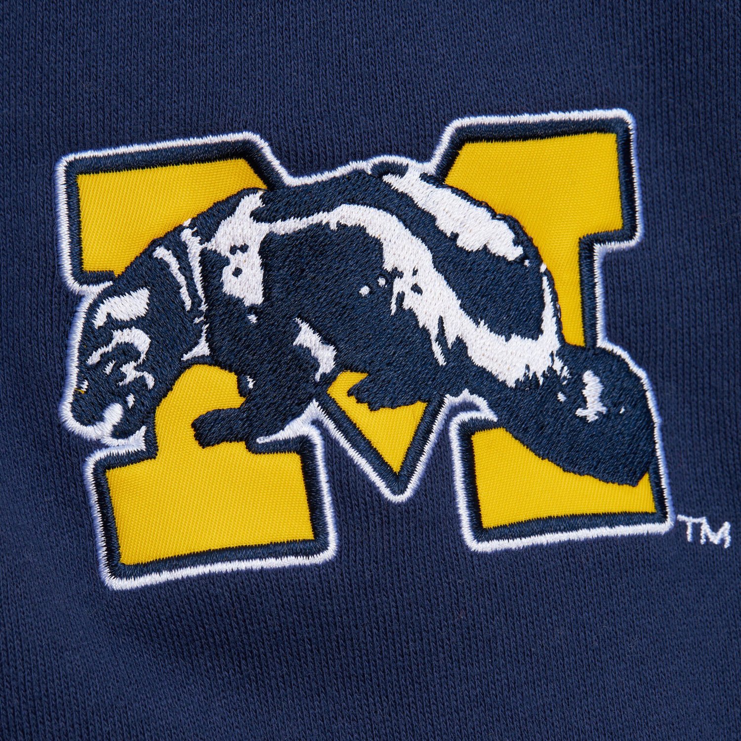 Mitchell  Ness Heather Michigan Wolverines Throwback Allover 40 Pullover Sweatshirt - view number 4