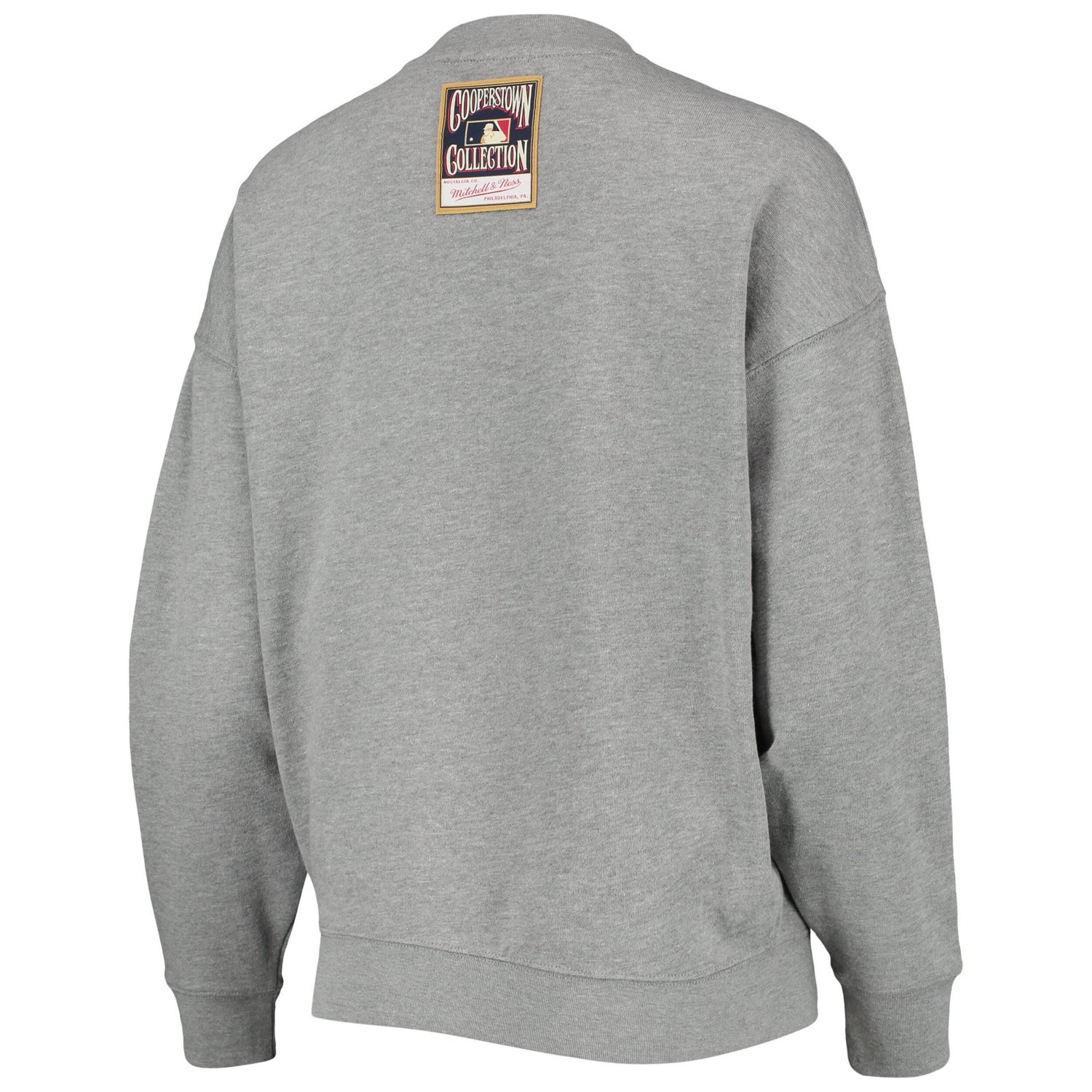 Mitchell  Ness Heathered Gray Chicago Sox Cooperstown Collection Logo Lightweight Pullover Sweatshirt