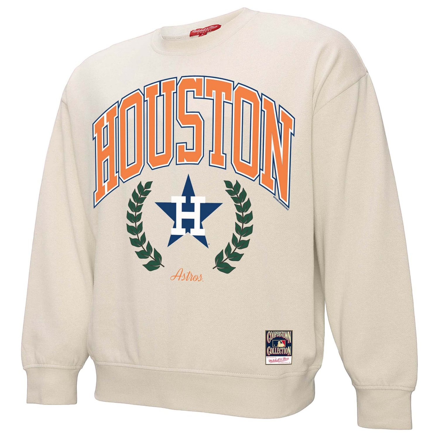 Mitchell  Ness Houston Astros Cooperstown Collection Laurel Crew Pullover Sweatshirt