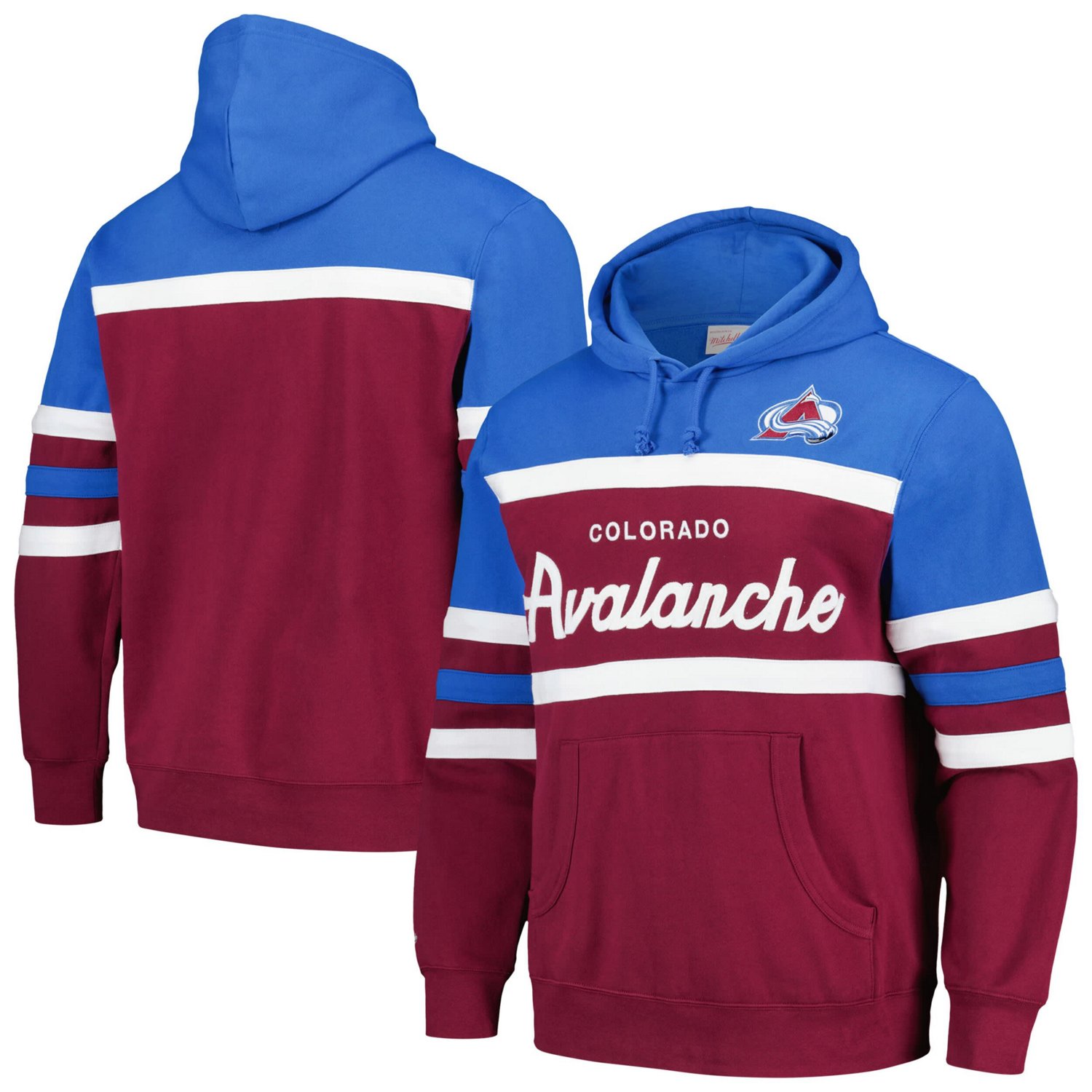 Mitchell  Ness Light Colorado Avalanche Head Coach Pullover Hoodie