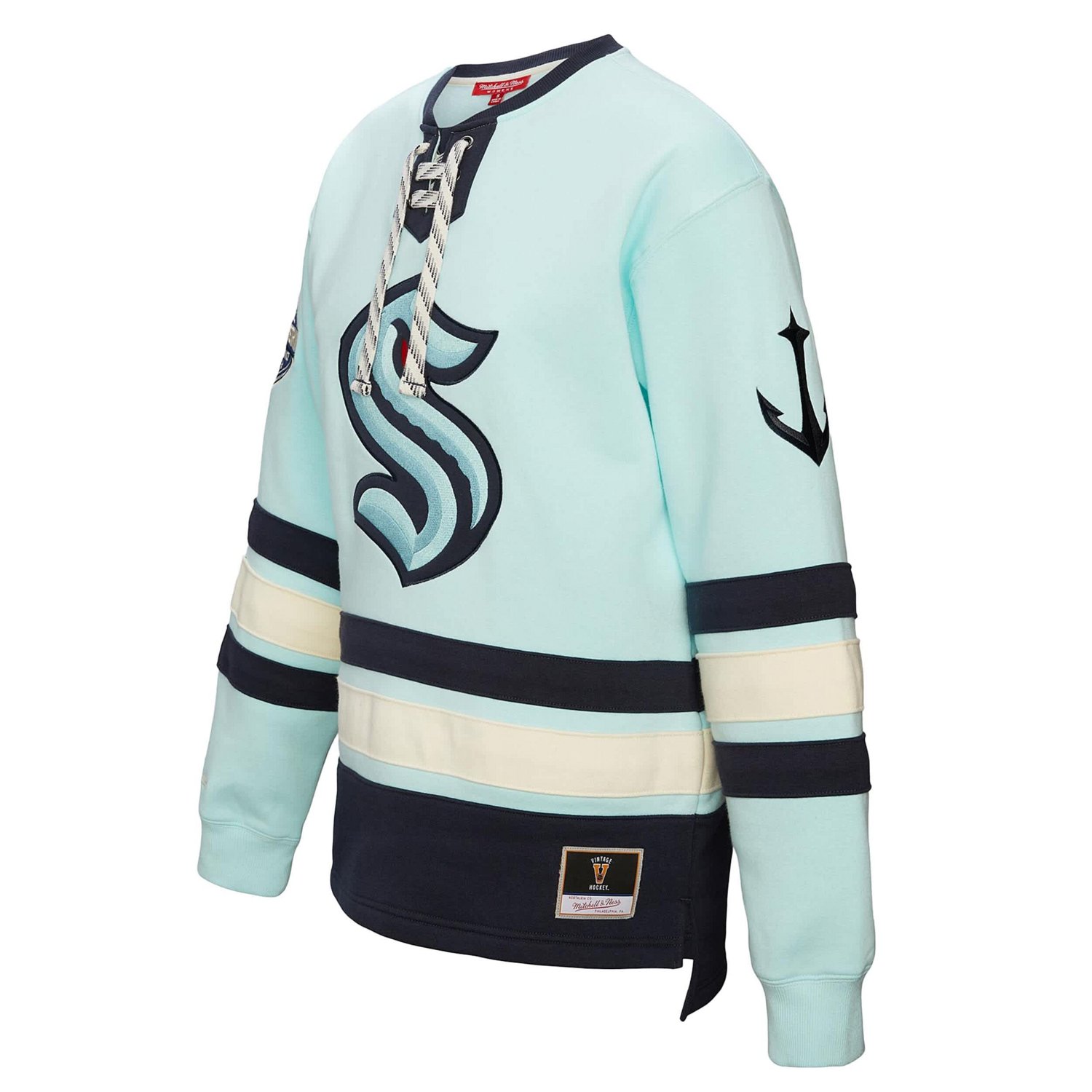 Mitchell  Ness Light Seattle Kraken Heritage Lace-Up Pullover Sweatshirt                                                         - view number 2