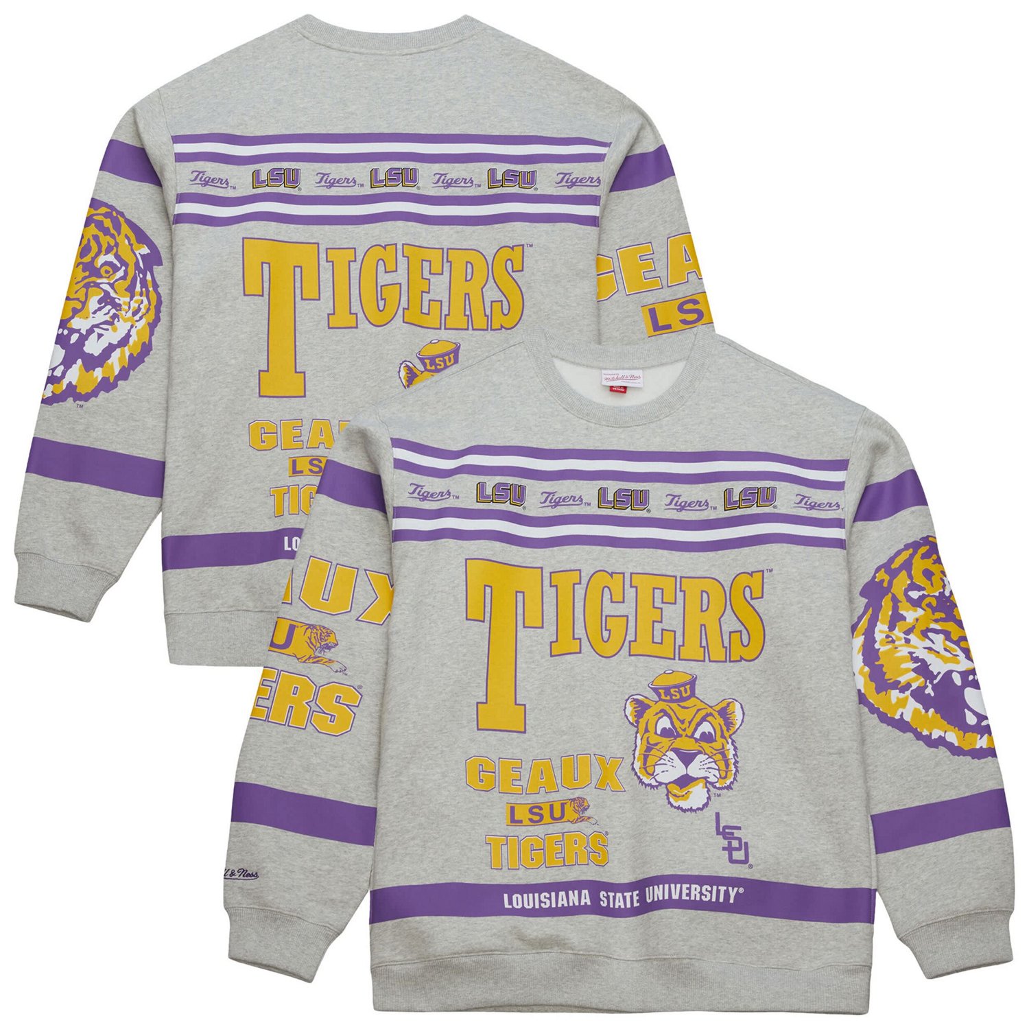 Mitchell  Ness LSU Tigers All Over Print Sweatshirt - view number 1