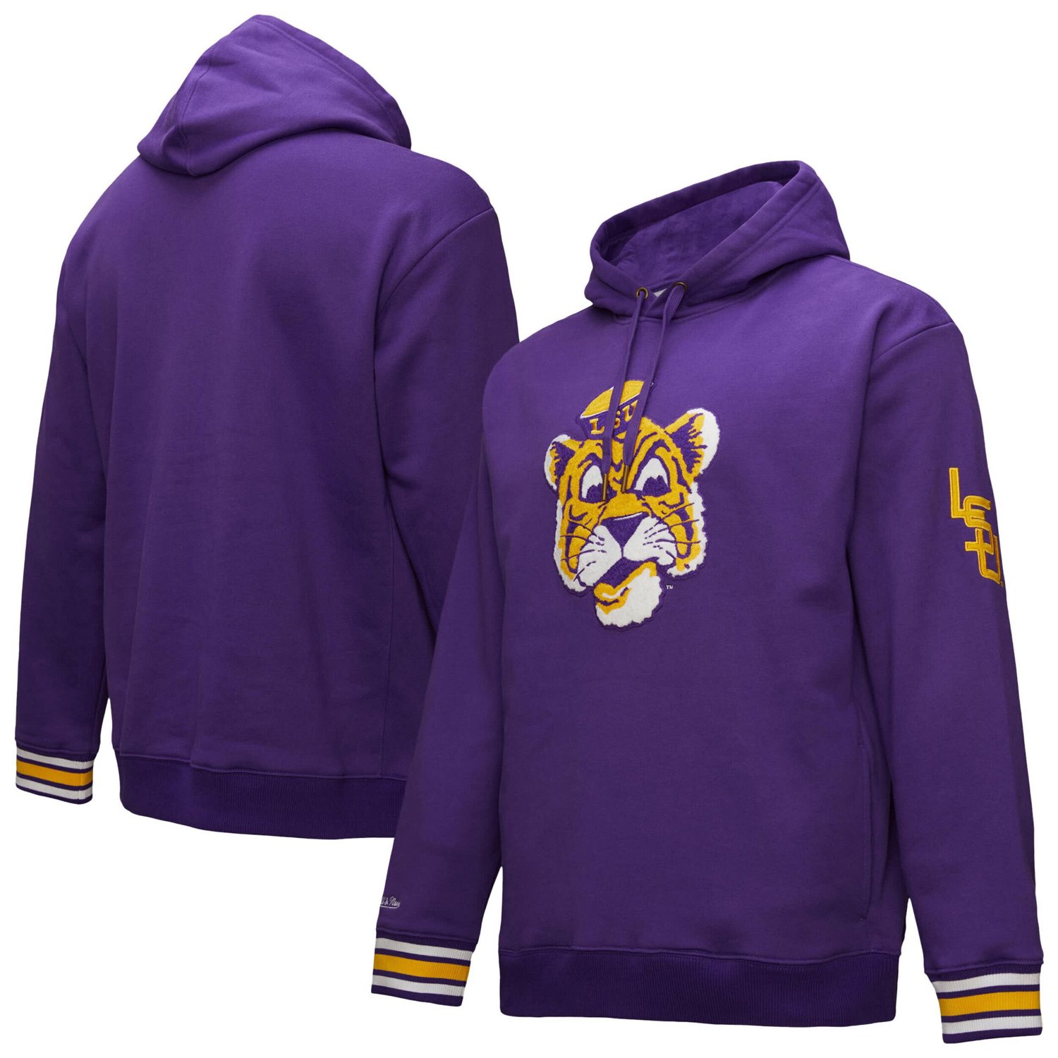 Mitchell  Ness LSU Tigers Chainstich Fleece Pullover Hoodie                                                                      - view number 1
