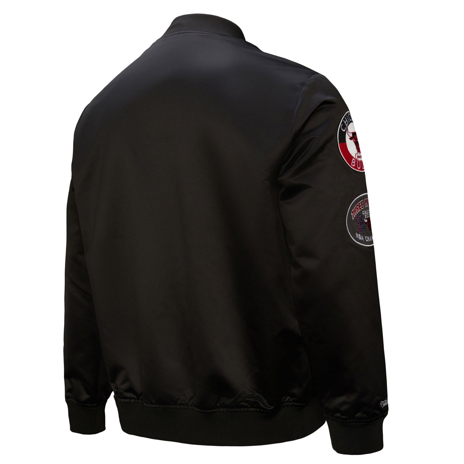 Mitchell & Ness Men's Chicago Bulls Hardwood Classics Blackout Collection Satin Full Zip Jacket