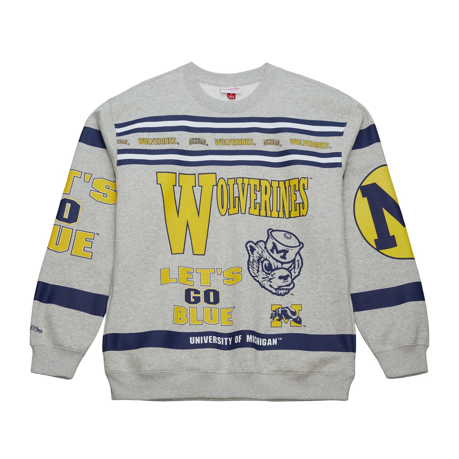 Mitchell  Ness Michigan Wolverines All Over Print Sweatshirt - view number 2