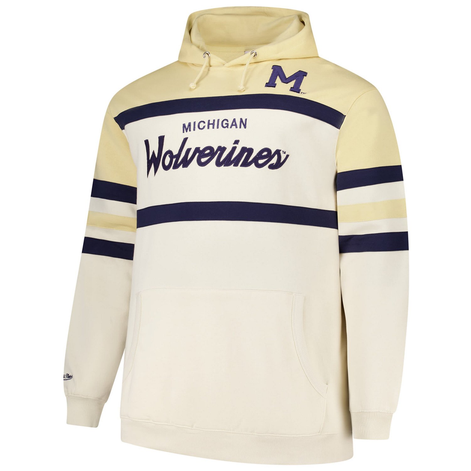 Mitchell  Ness Michigan Wolverines Big Tall Head Coach Pullover Hoodie