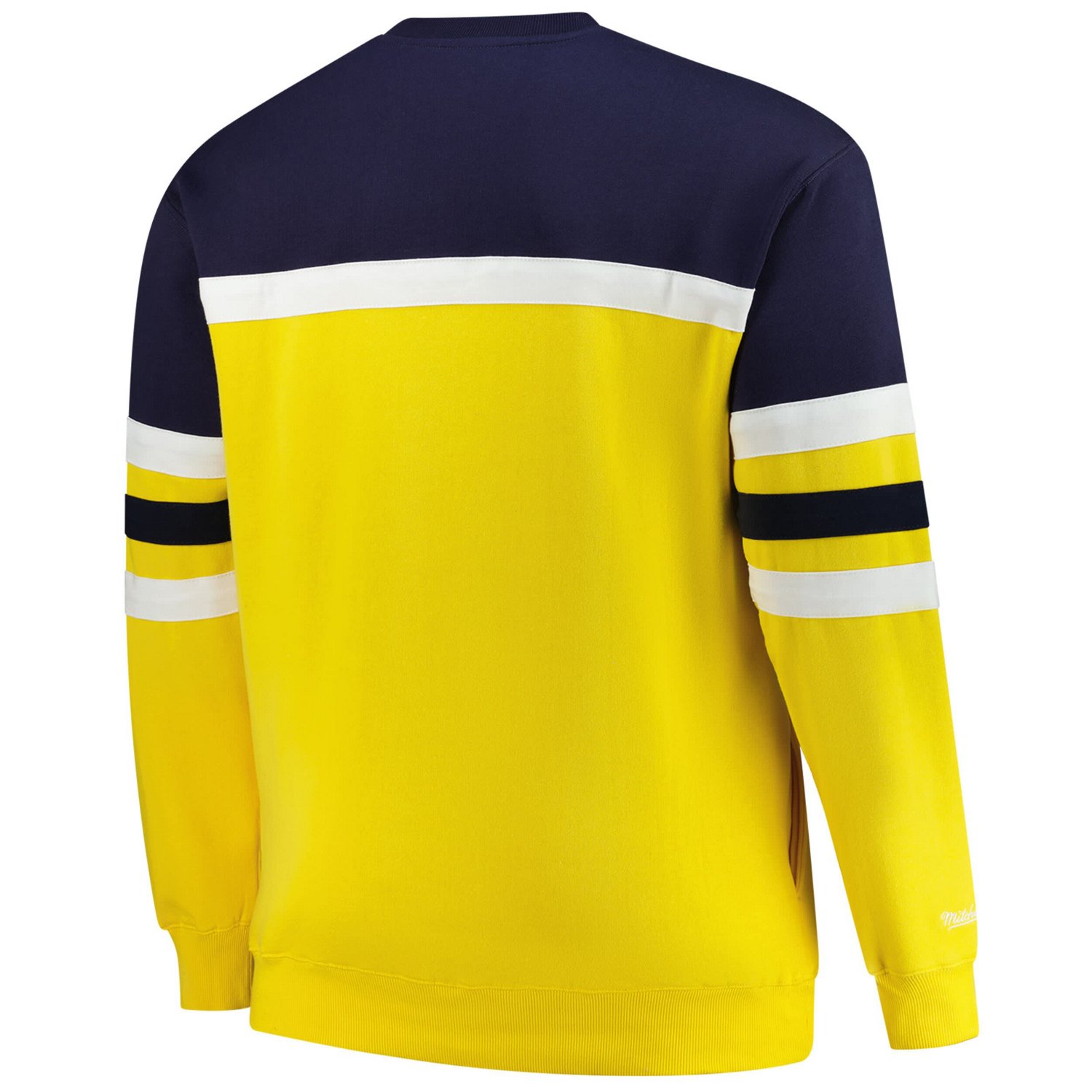 Mitchell  Ness Michigan Wolverines Big  Tall Vintage Logo Head Coach Fleece Pullover Sweatshirt                                  - view number 3