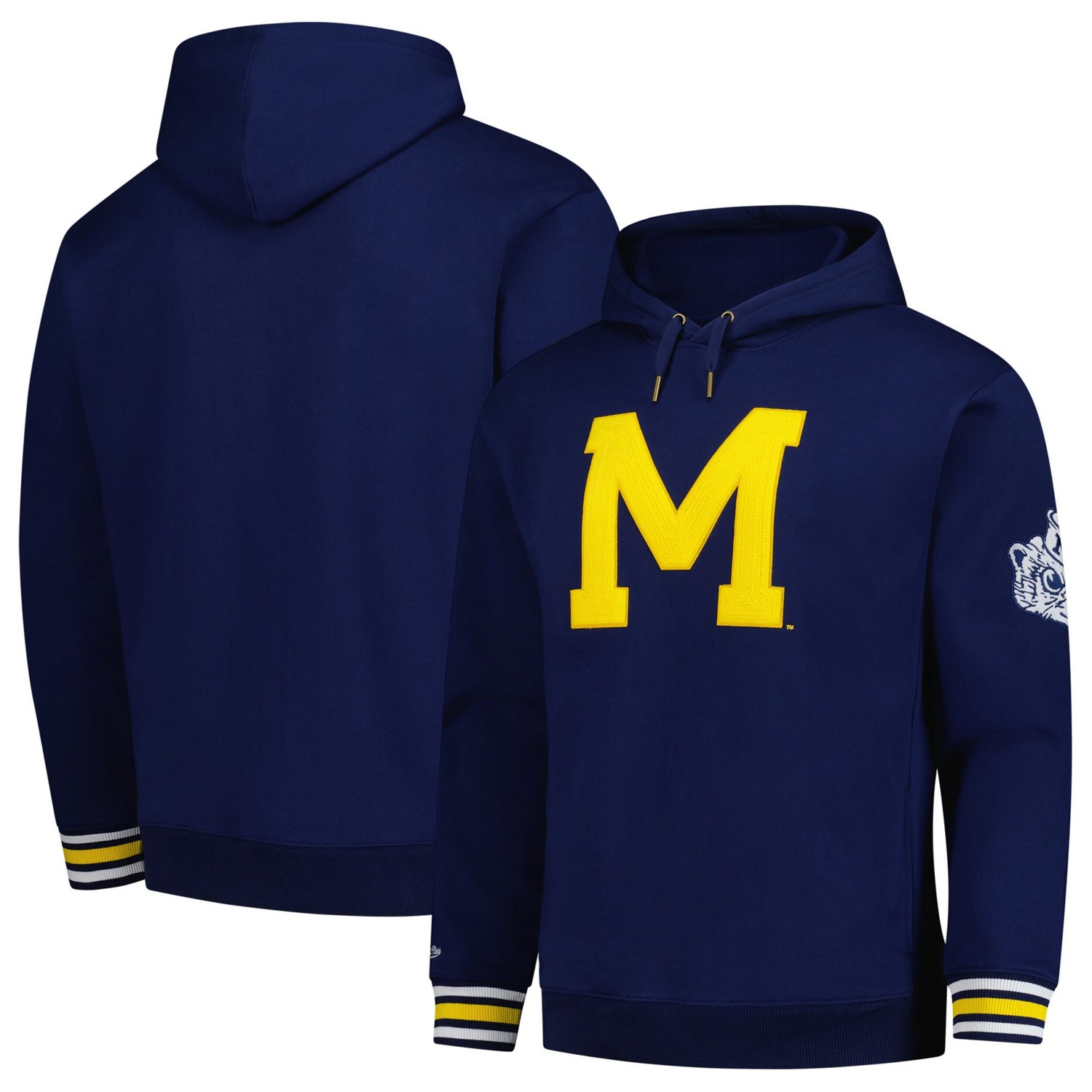 Mitchell  Ness Michigan Wolverines Chainstich Fleece Pullover Hoodie                                                             - view number 1