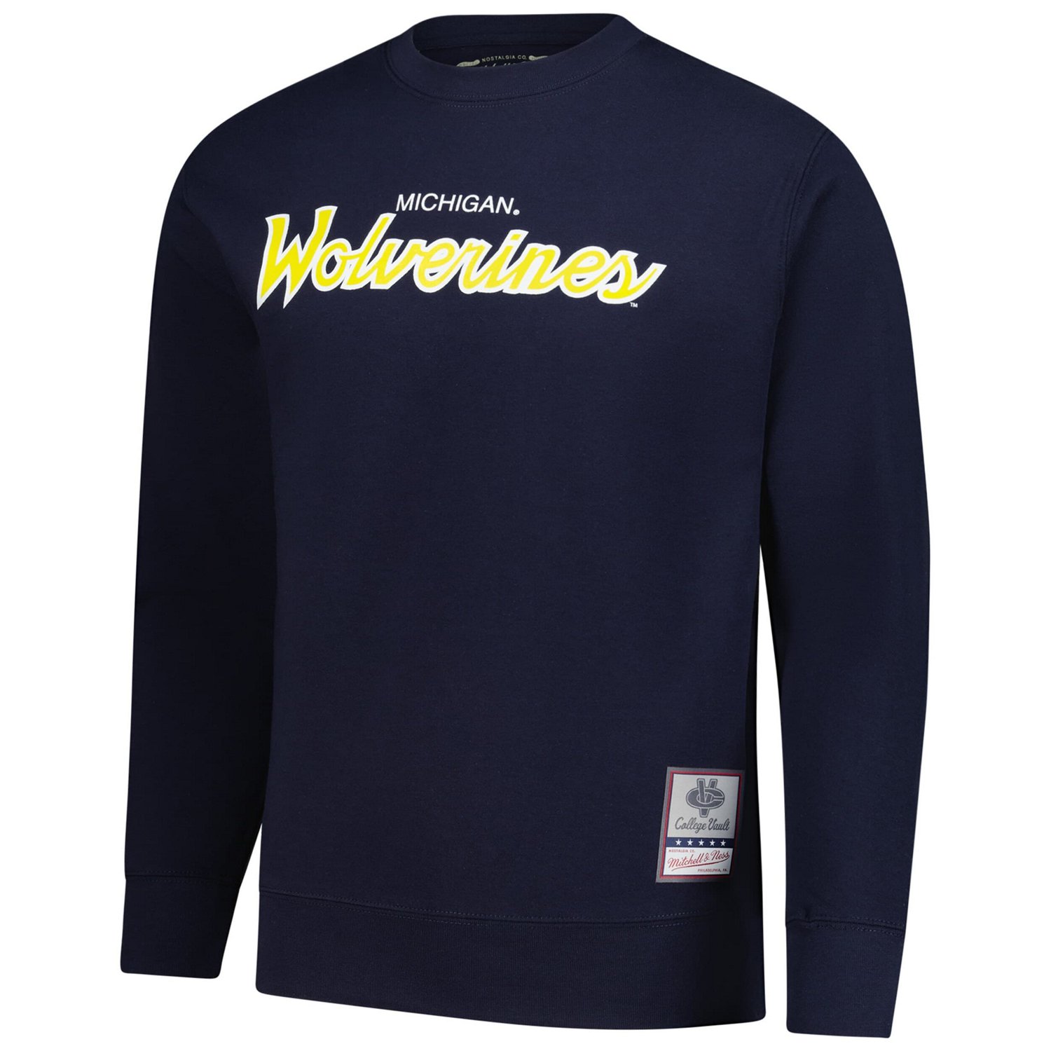 Mitchell  Ness Michigan Wolverines Elite Script Pullover Sweatshirt