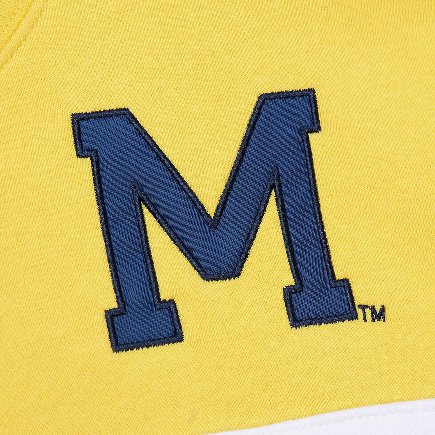 Mitchell  Ness Michigan Wolverines Vintage Logo Head Coach Fleece Pullover Sweatshirt                                            - view number 4