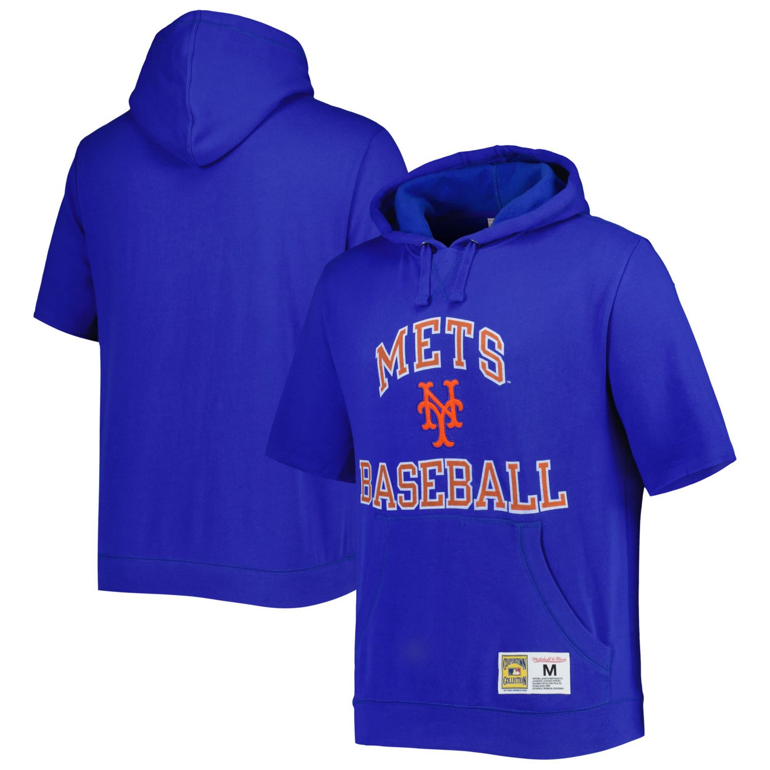 Mitchell  Ness New York Mets Cooperstown Collection Washed Fleece Pullover Short Sleeve Hoodie