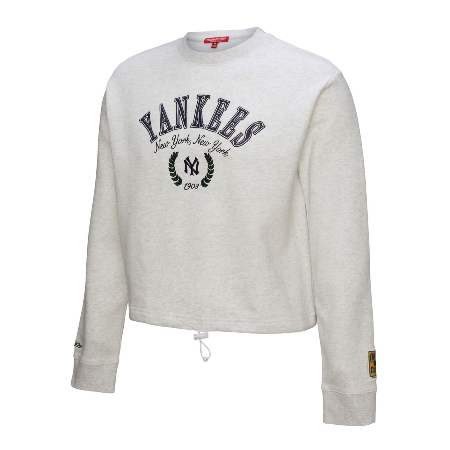 Mitchell  Ness New York Yankees Cropped Toggle Pullover Sweatshirt