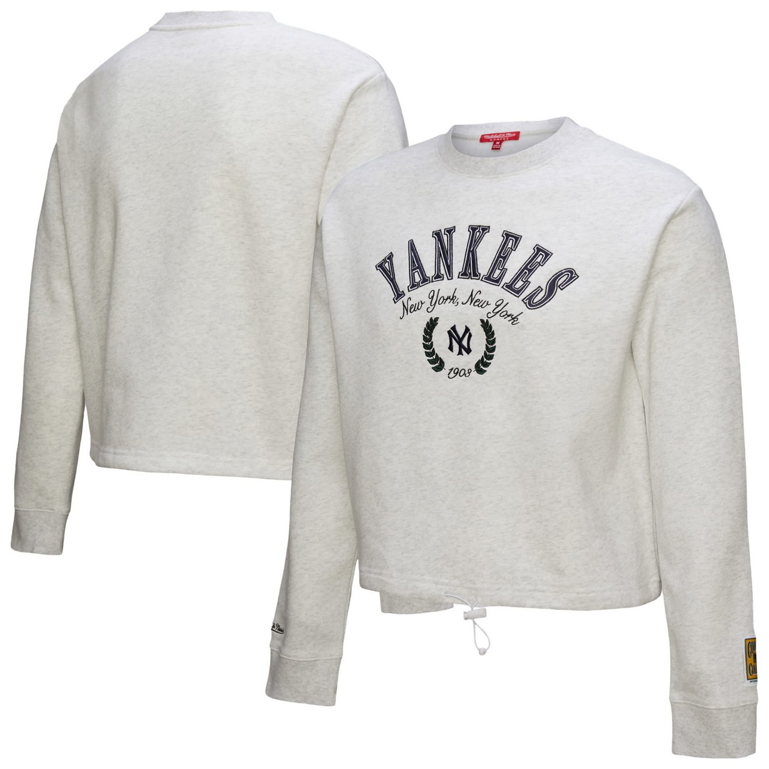 Mitchell  Ness New York Yankees Cropped Toggle Pullover Sweatshirt