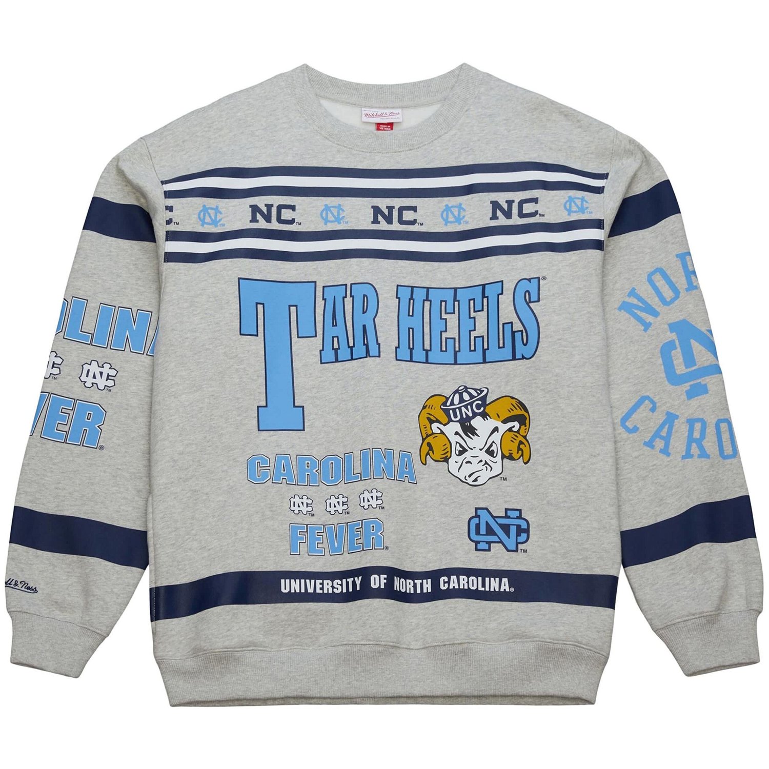Mitchell  Ness North Carolina Tar Heels All Over Print Sweatshirt - view number 2