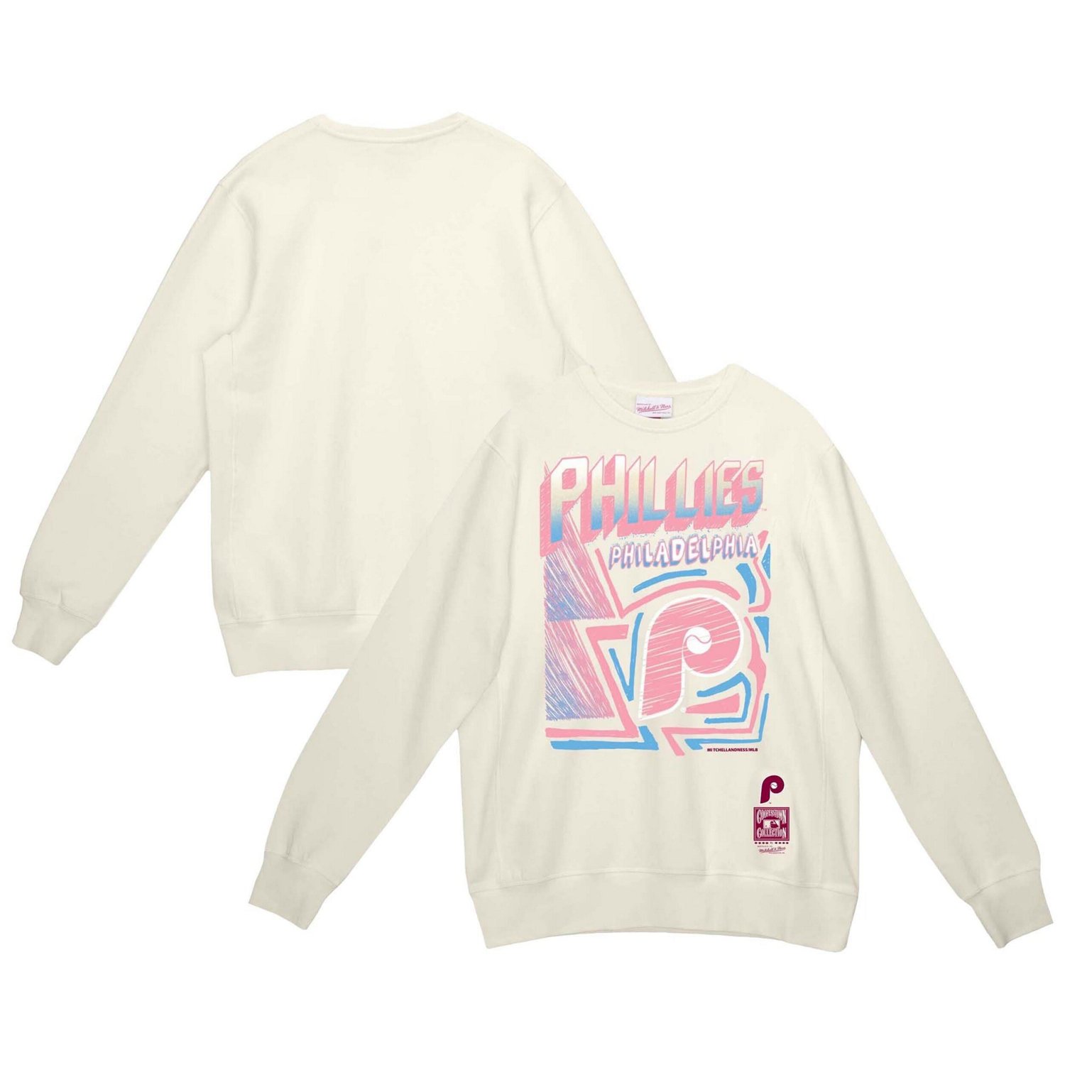 Mitchell  Ness Philadelphia Phillies Sidewalk Sketch Pullover Sweatshirt                                                        