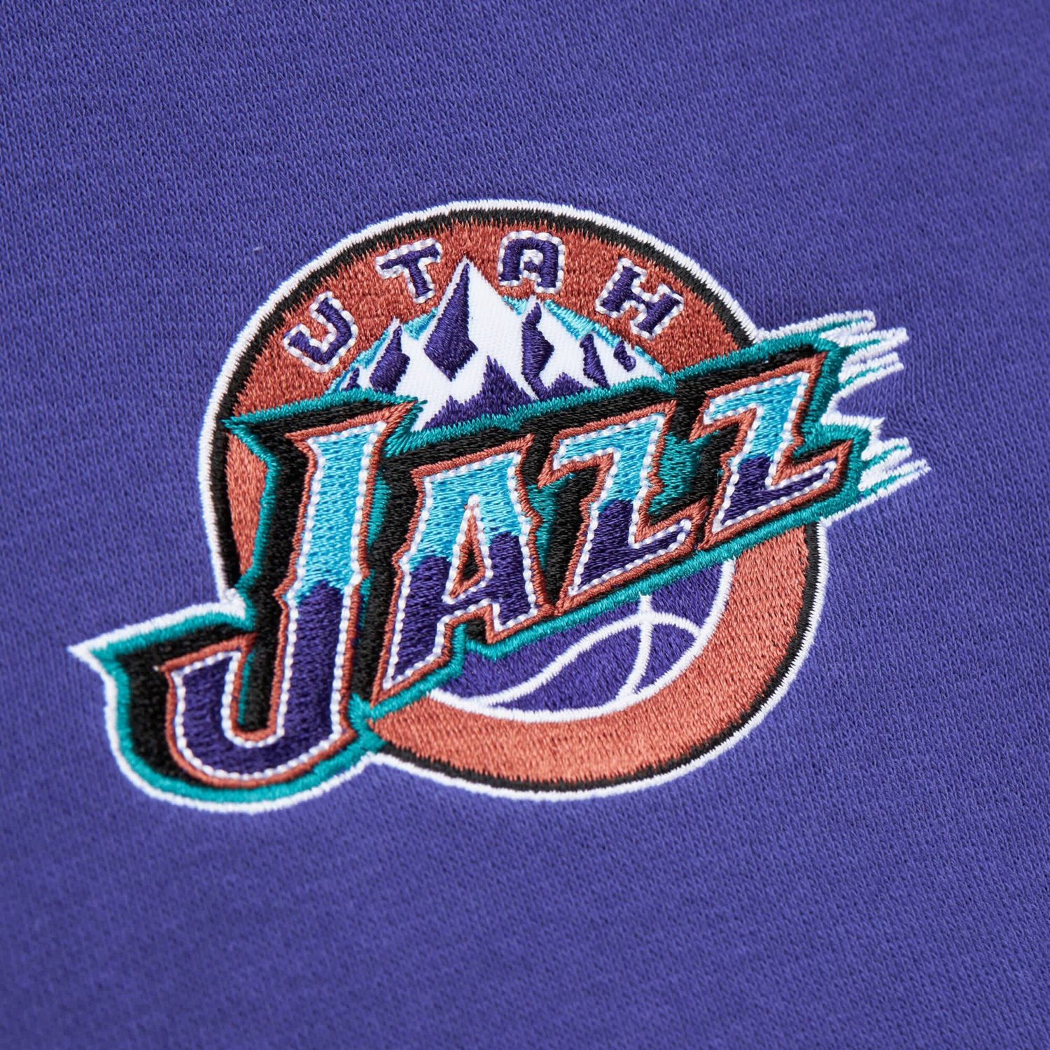Mitchell  Ness Purple Utah Jazz Hardwood Classics Vintage Logo Head Coach Pullover Sweatshirt                                    - view number 4