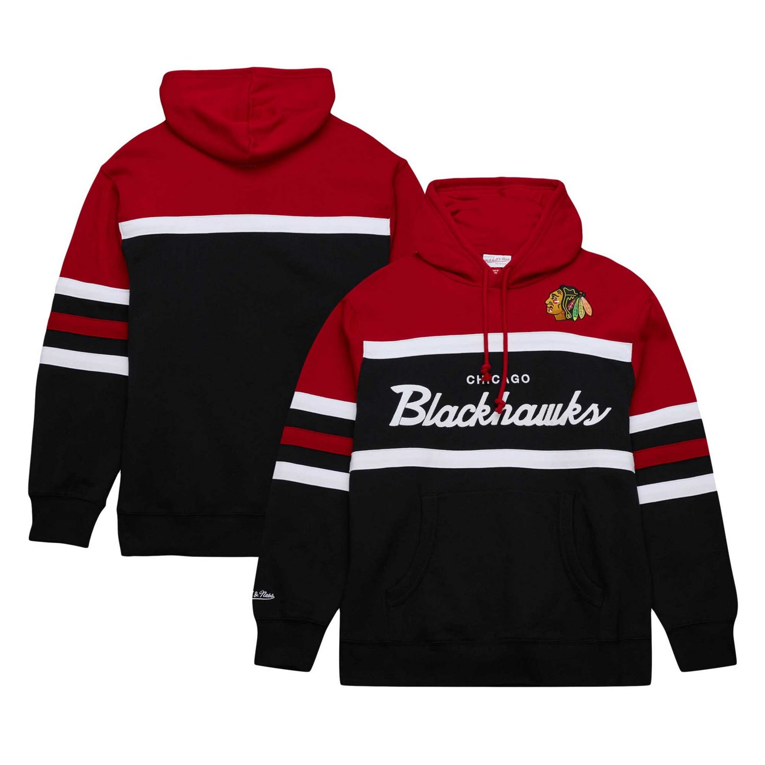 Mitchell  Ness Red Chicago hawks Head Coach Pullover Hoodie