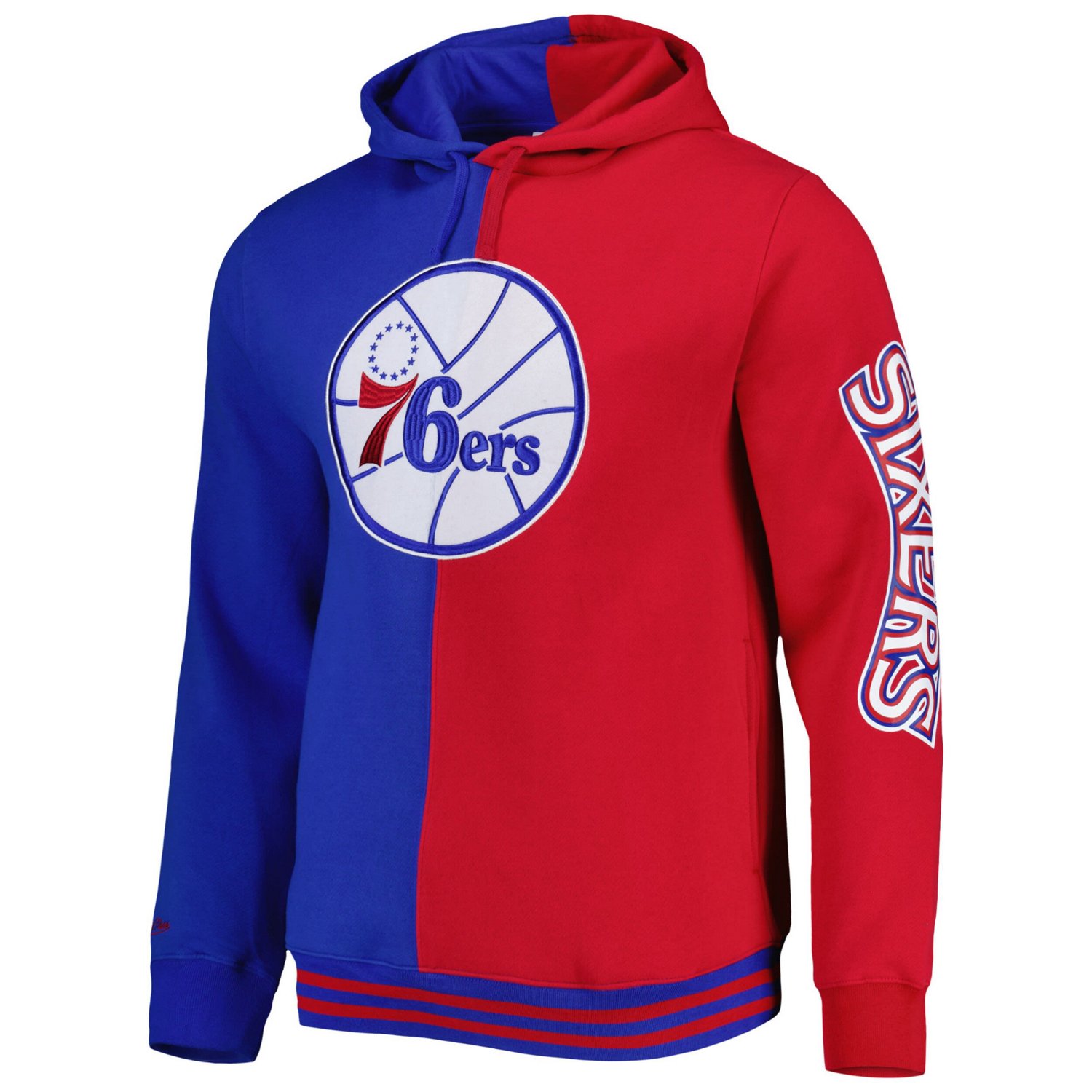 Mitchell  Ness Red Philadelphia 76ers Hardwood Classics Split Pullover Hoodie - view number 2