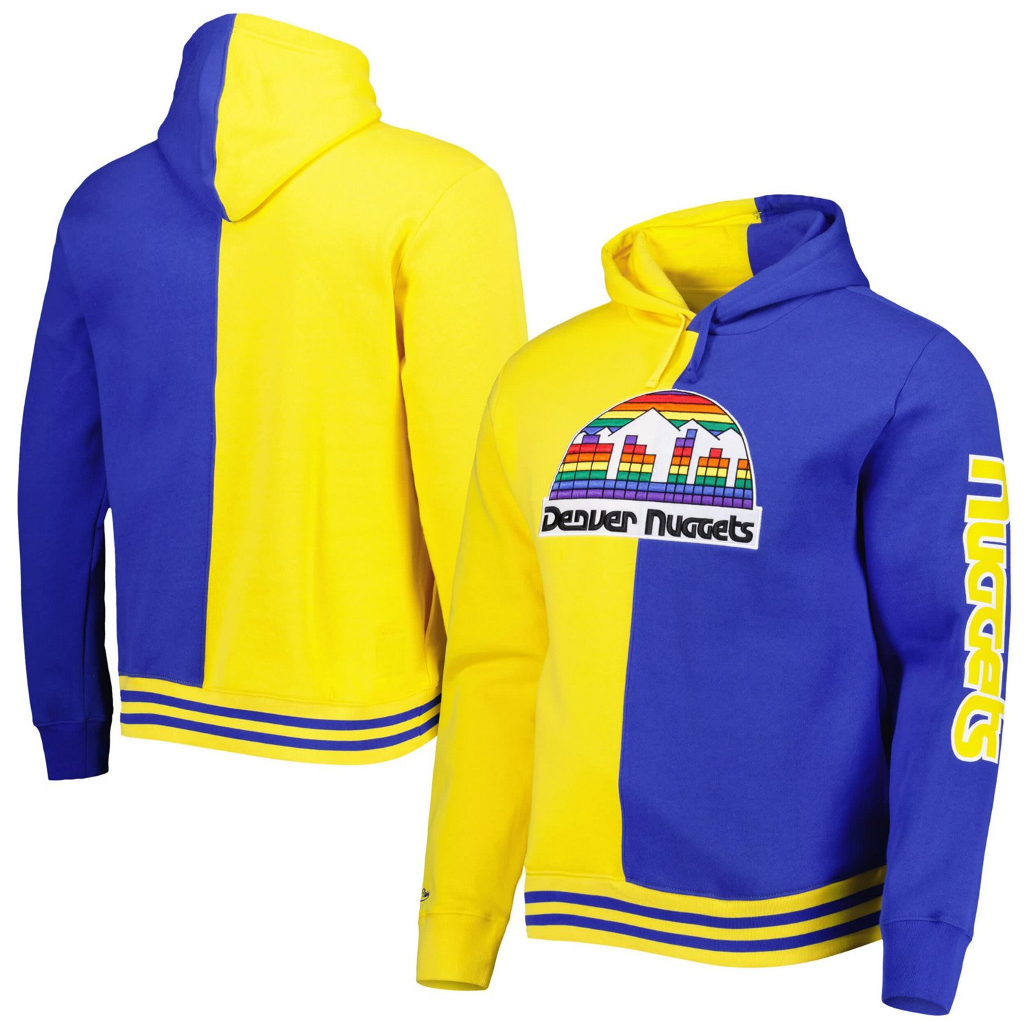 Mitchell  Ness Royal Denver Nuggets Hardwood Classics Split Pullover Hoodie