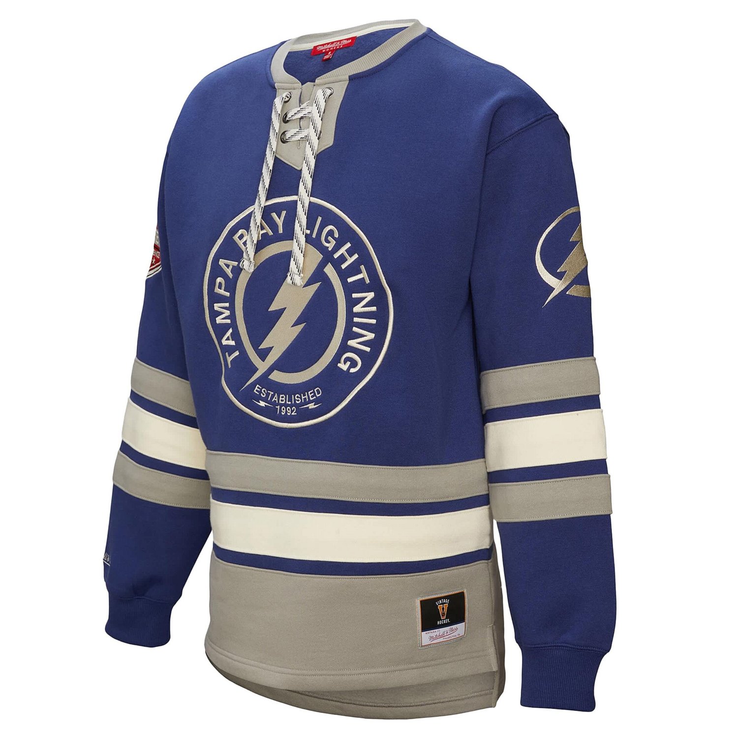 Mitchell  Ness Tampa Bay Lightning Heritage Lace-Up Pullover Sweatshirt - view number 2