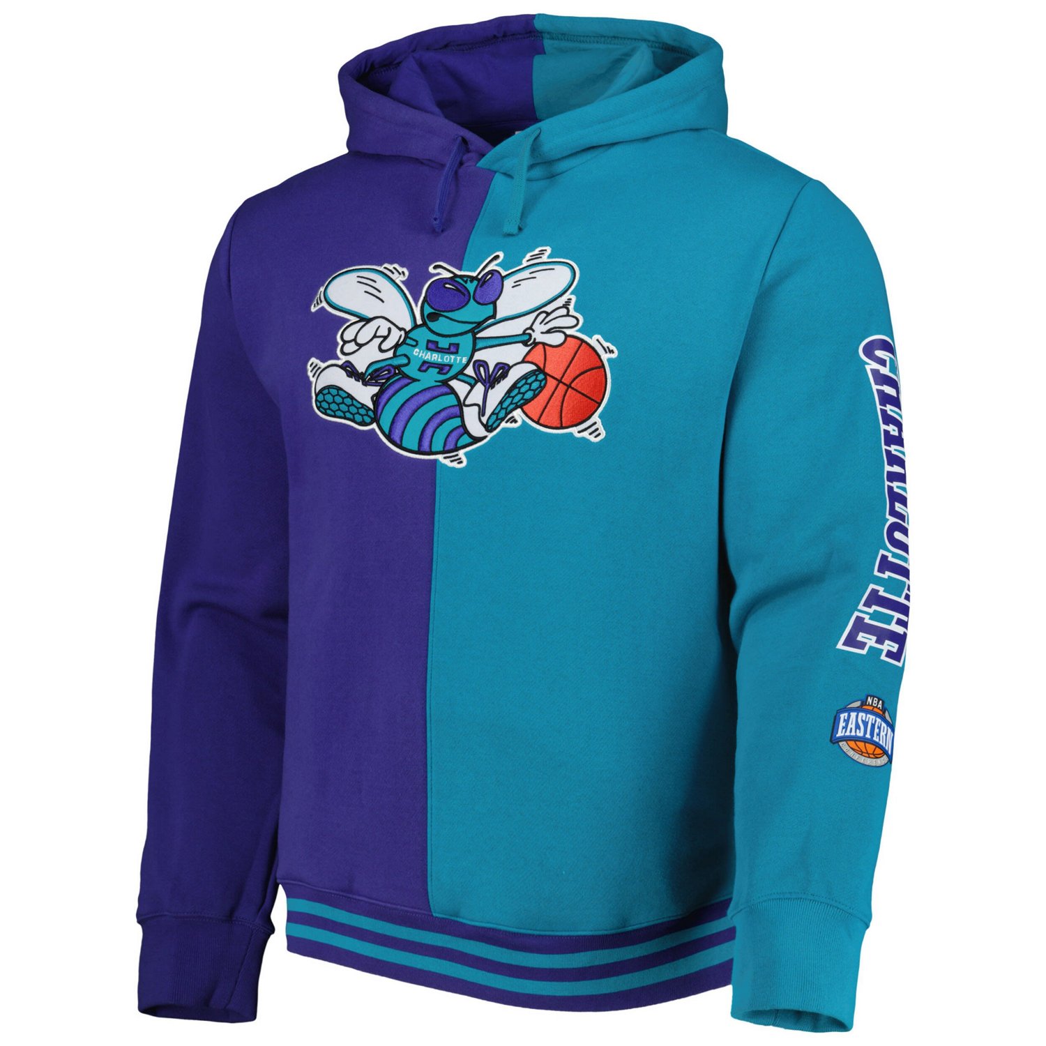 Mitchell  Ness Teal New Orleans Hornets Big  Tall Hardwood Classics Split Pullover Hoodie - view number 2