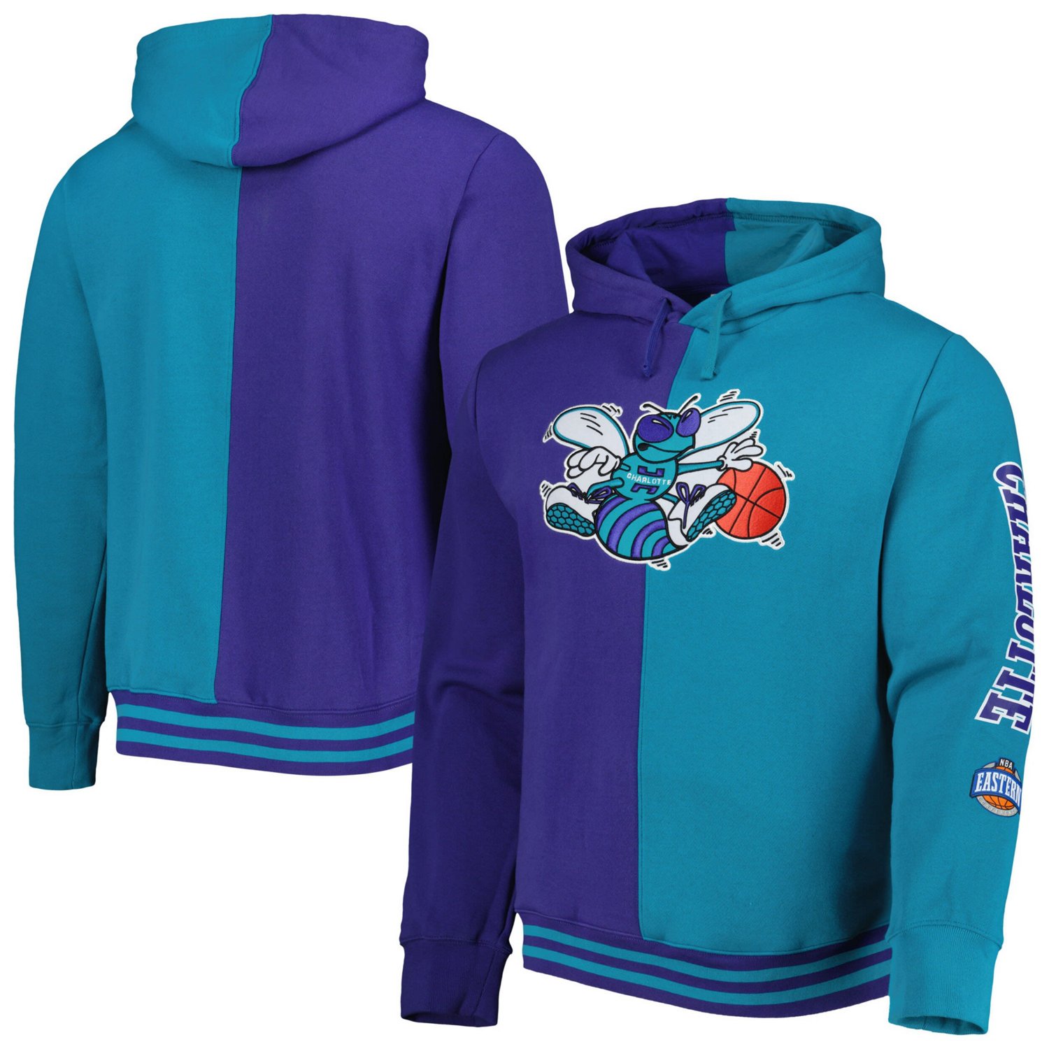 Mitchell  Ness Teal New Orleans Hornets Big  Tall Hardwood Classics Split Pullover Hoodie - view number 1