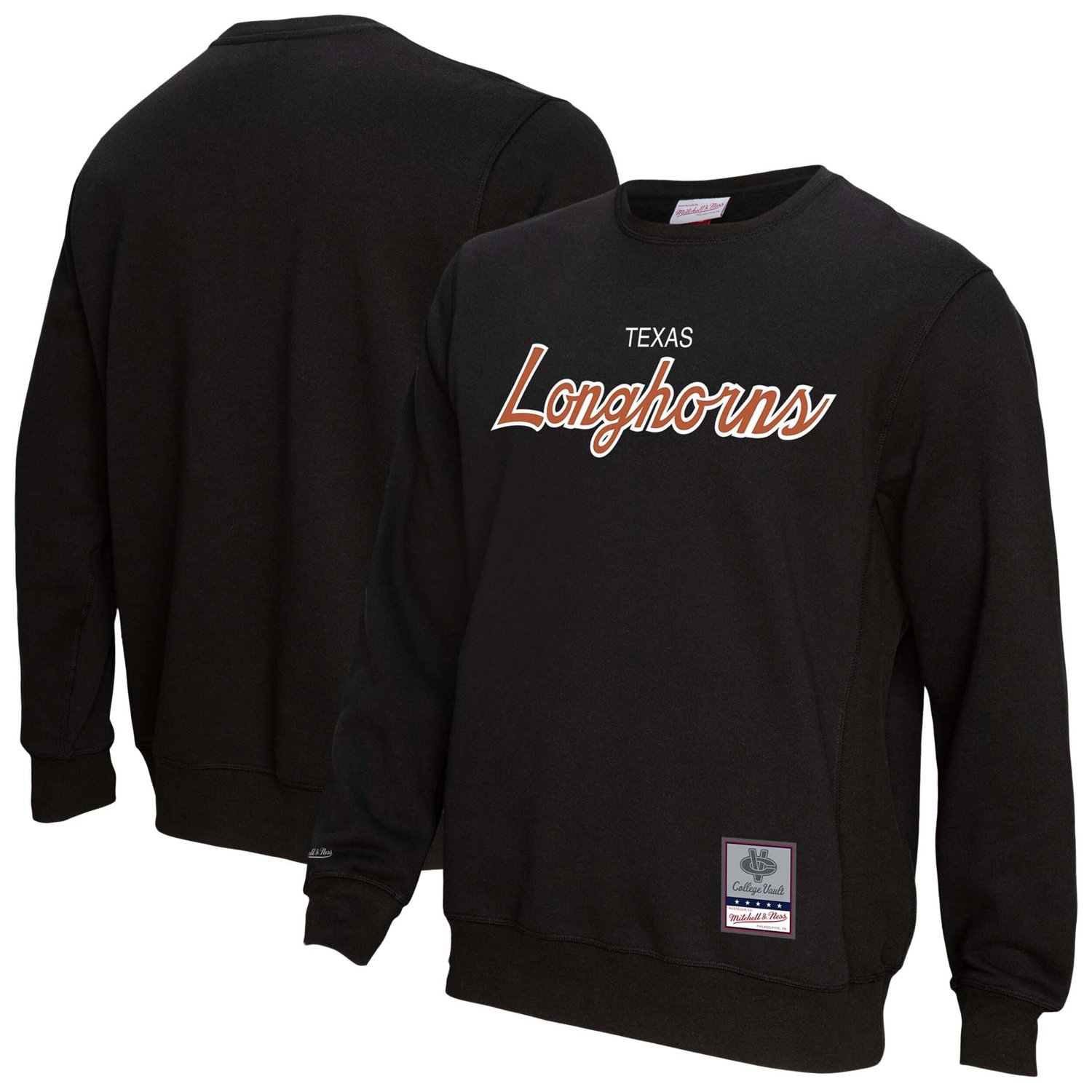 Mitchell  Ness Texas Longhorns Elite Script Pullover Sweatshirt