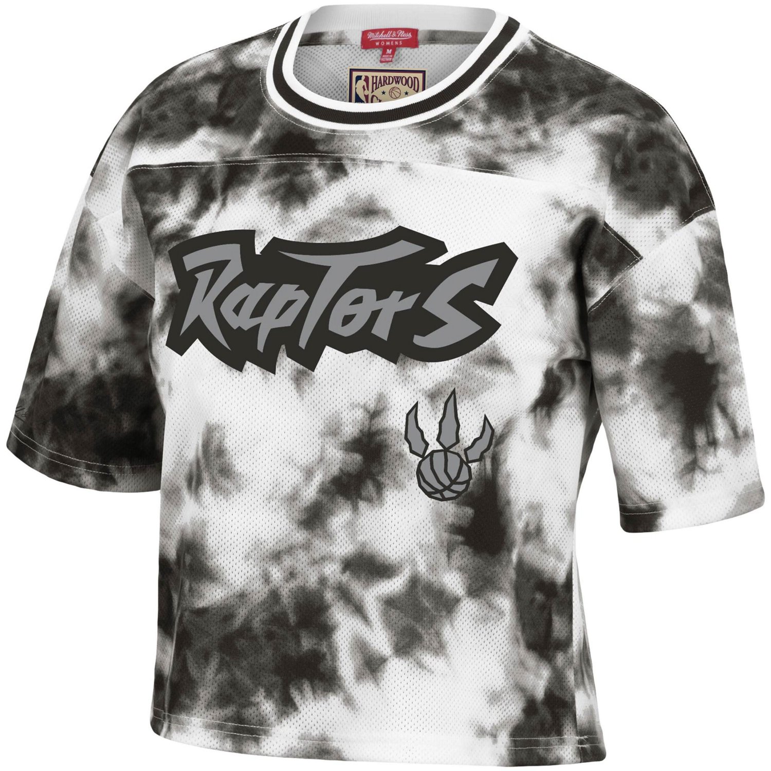Mitchell  Ness White Toronto Raptors Hardwood Classics Tie-Dye Cropped T-Shirt - view number 2