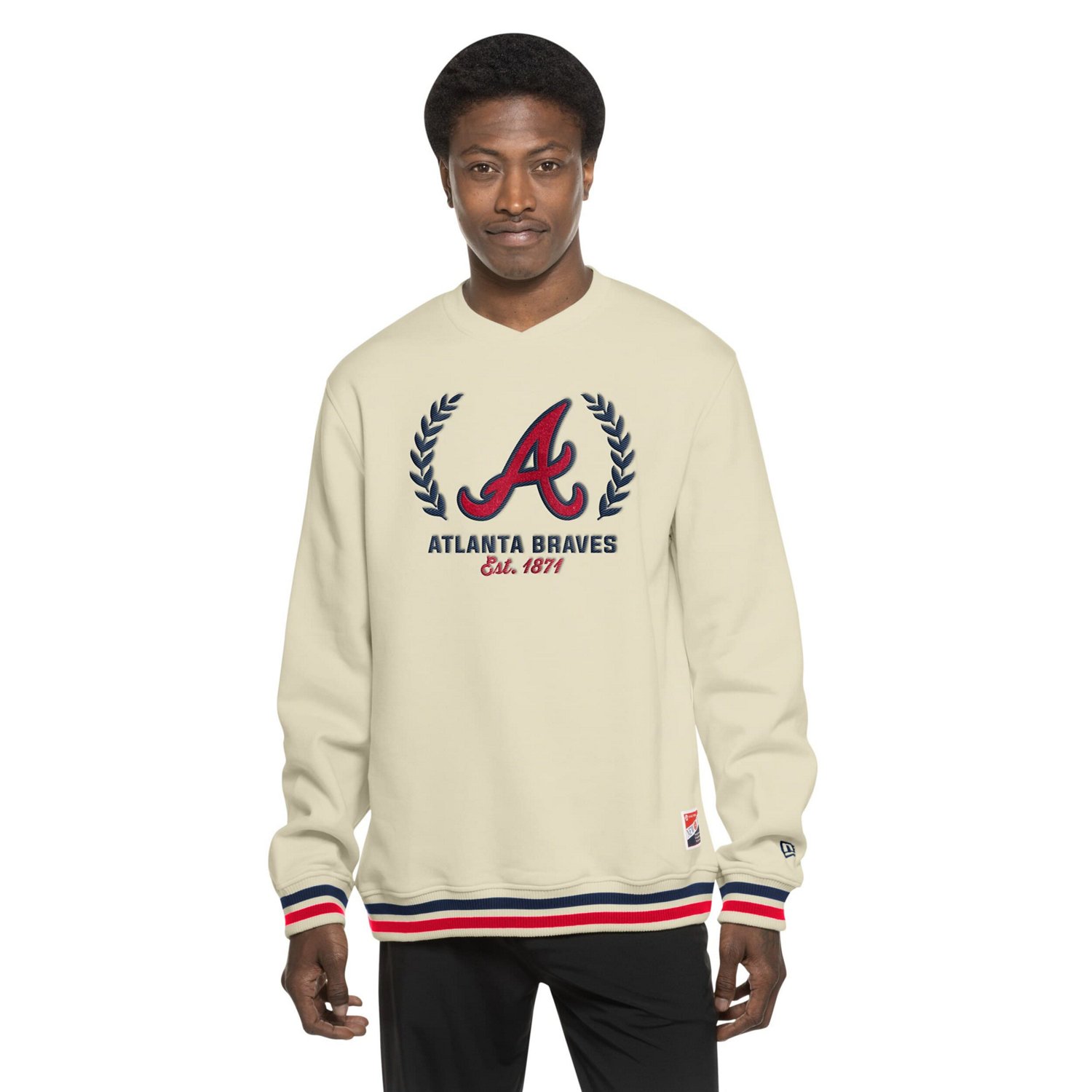 New Era Atlanta Braves Throwback Pullover Sweatshirt