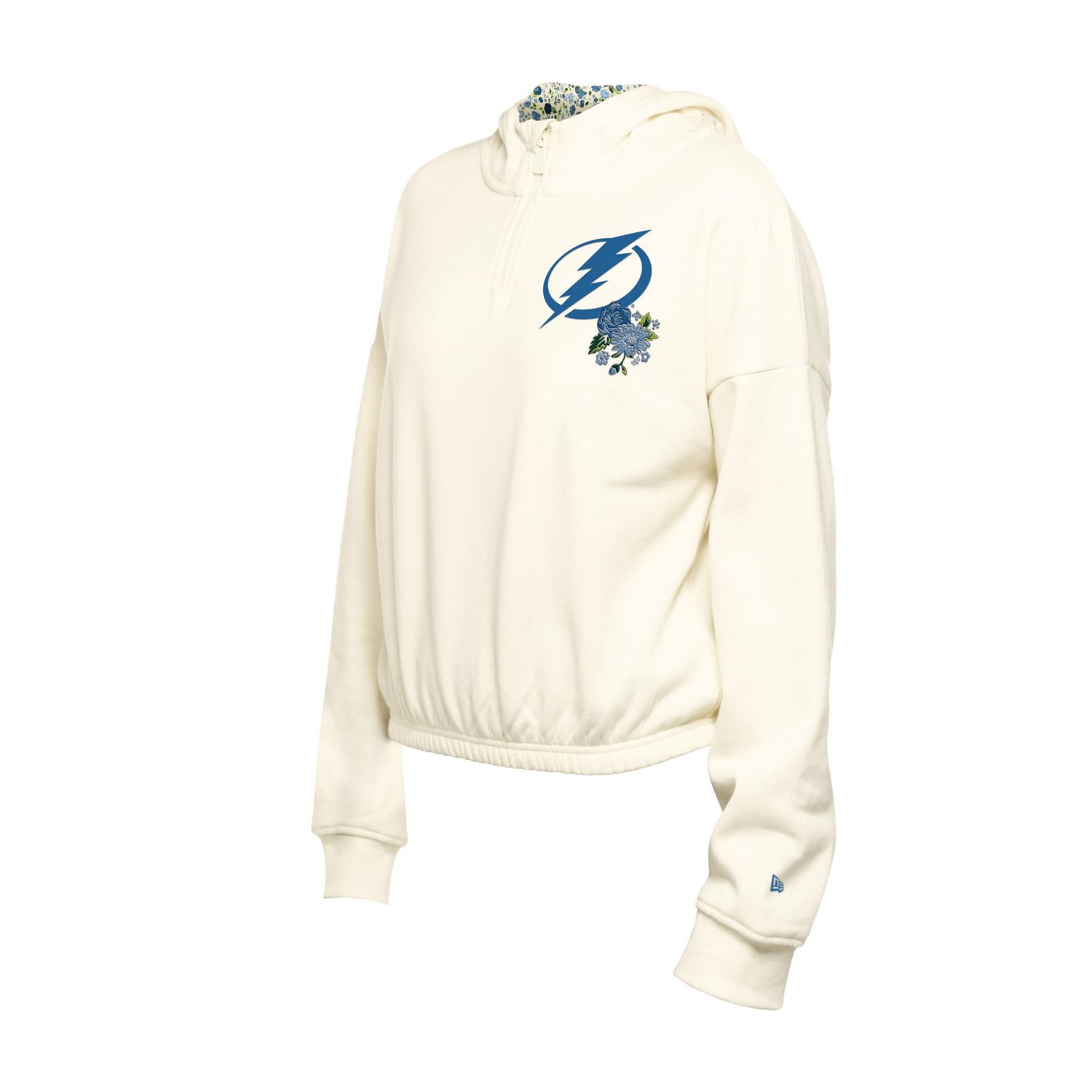 New Era Tampa Bay Lightning Glam Game Quarter-Zip Cropped Floral Hoodie Pullover - view number 2