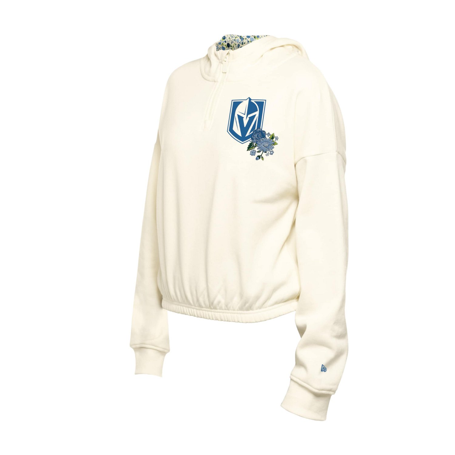 New Era Vegas Golden Knights Glam Game Quarter-Zip Cropped Floral Hoodie Pullover - view number 2