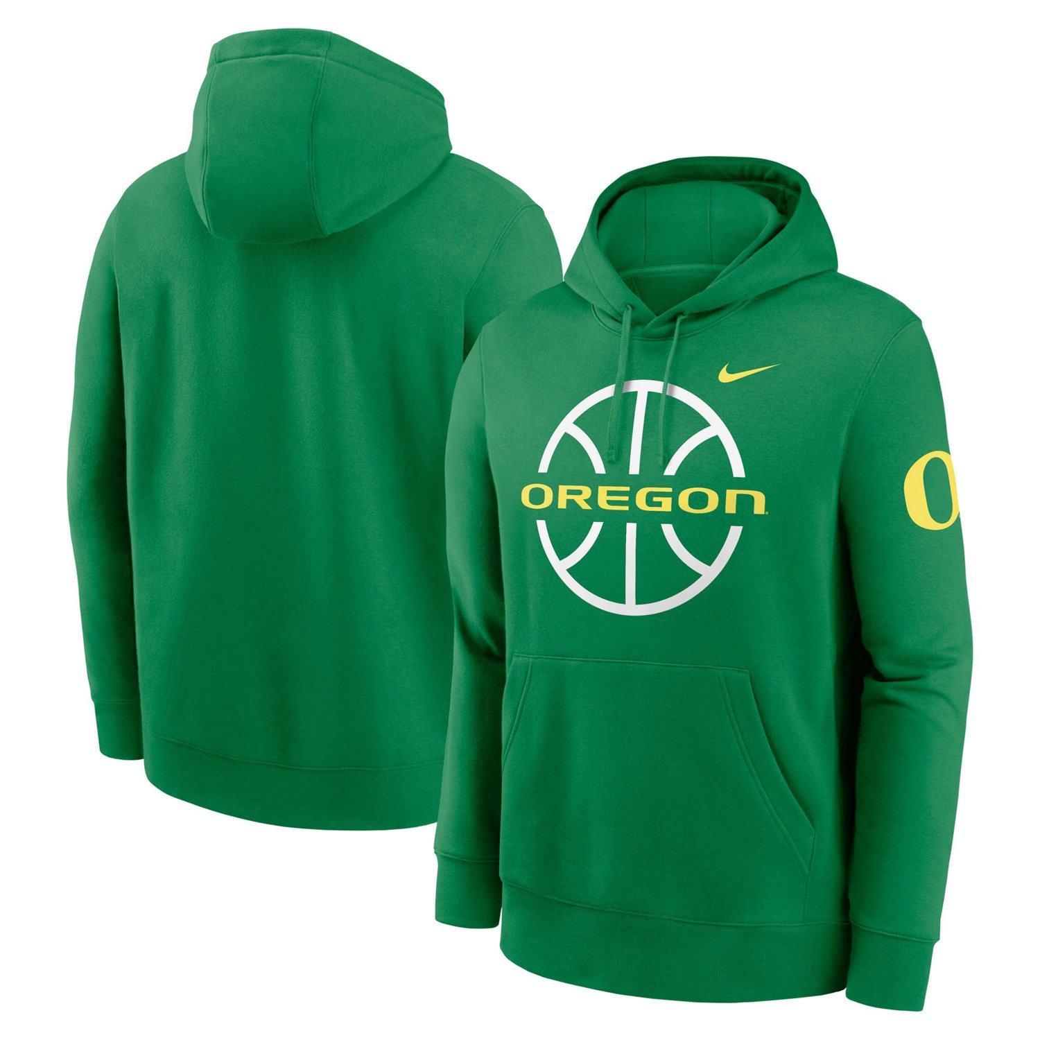 Nike Apple Oregon Ducks Basketball Icon Club Fleece Pullover Hoodie                                                              - view number 1