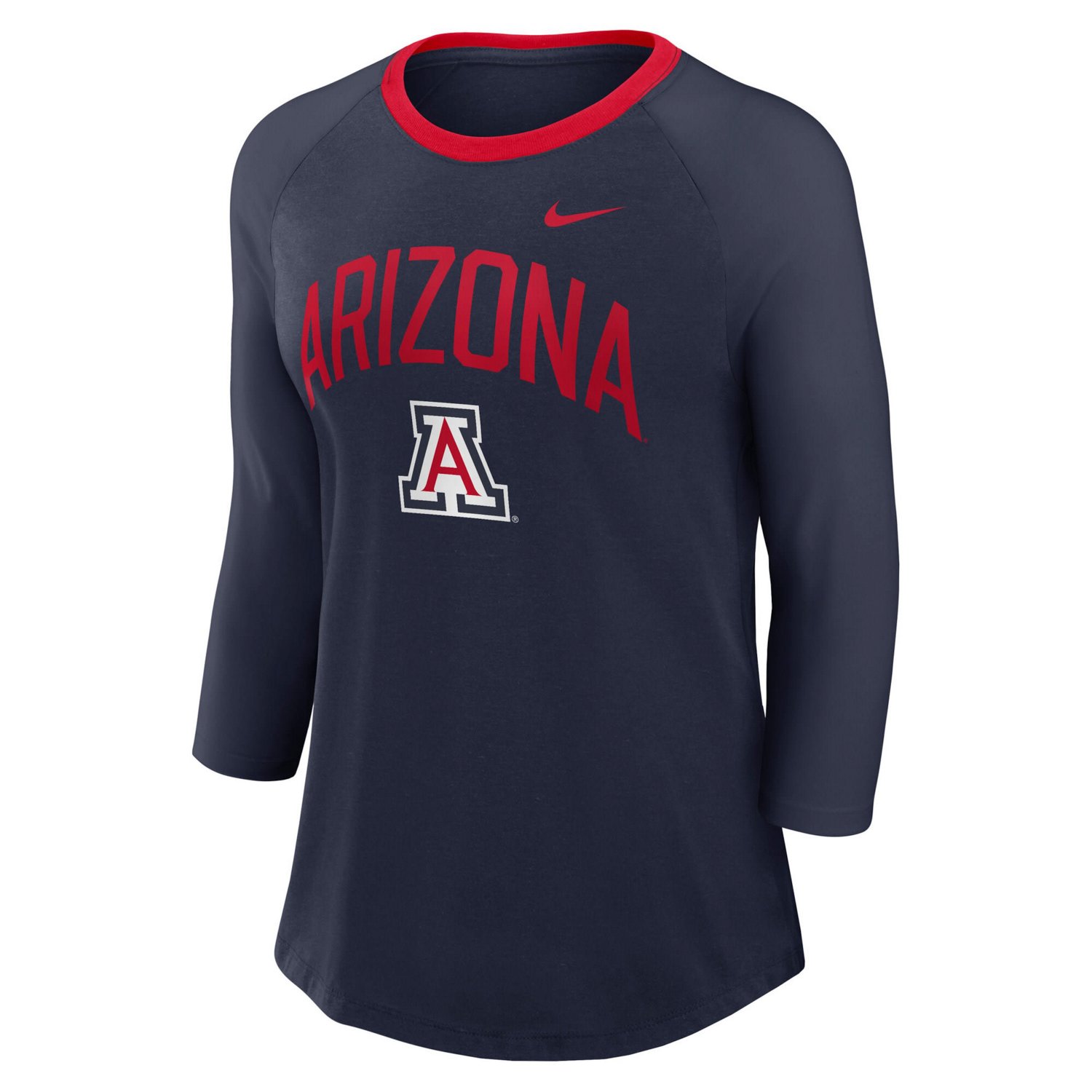 Nike Arizona Wildcats 3 4-Sleeve Raglan Tri-Blend Top - view number 2
