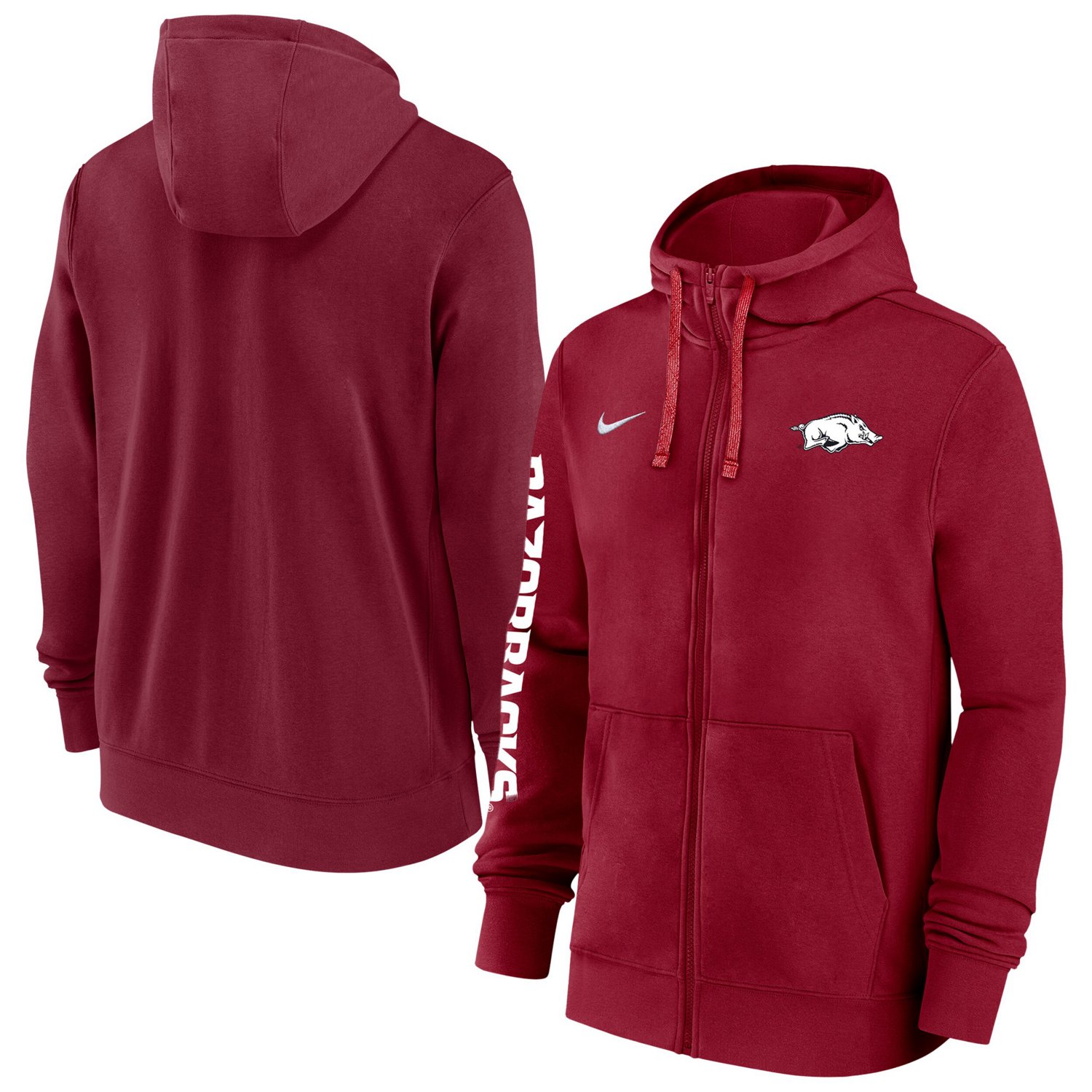 Nike Arkansas Razorbacks 2024/25 Sideline Club Fleece Pullover Hoodie                                                            - view number 1