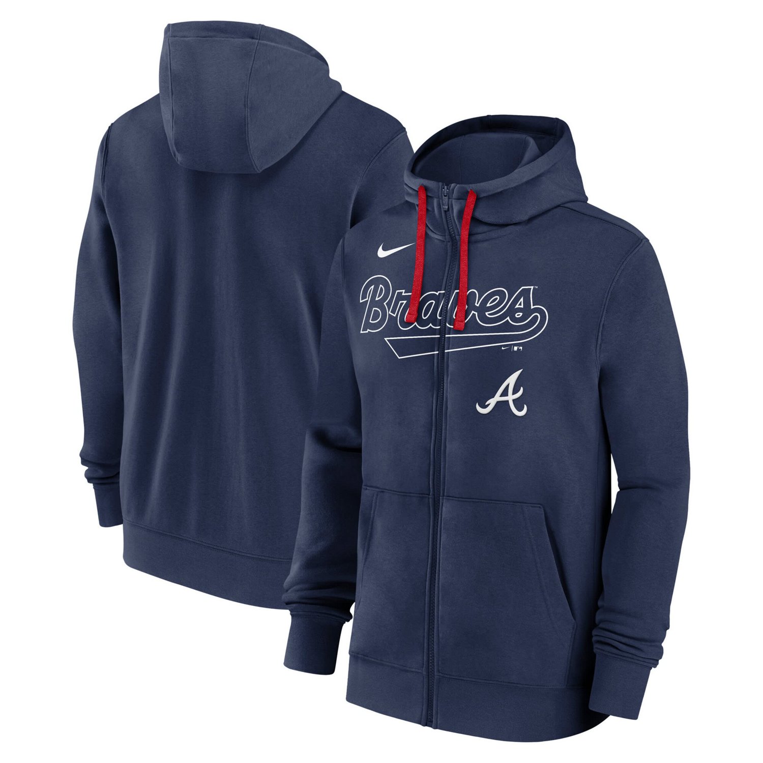 Nike Atlanta Braves Knockout Script Full-Zip Hoodie