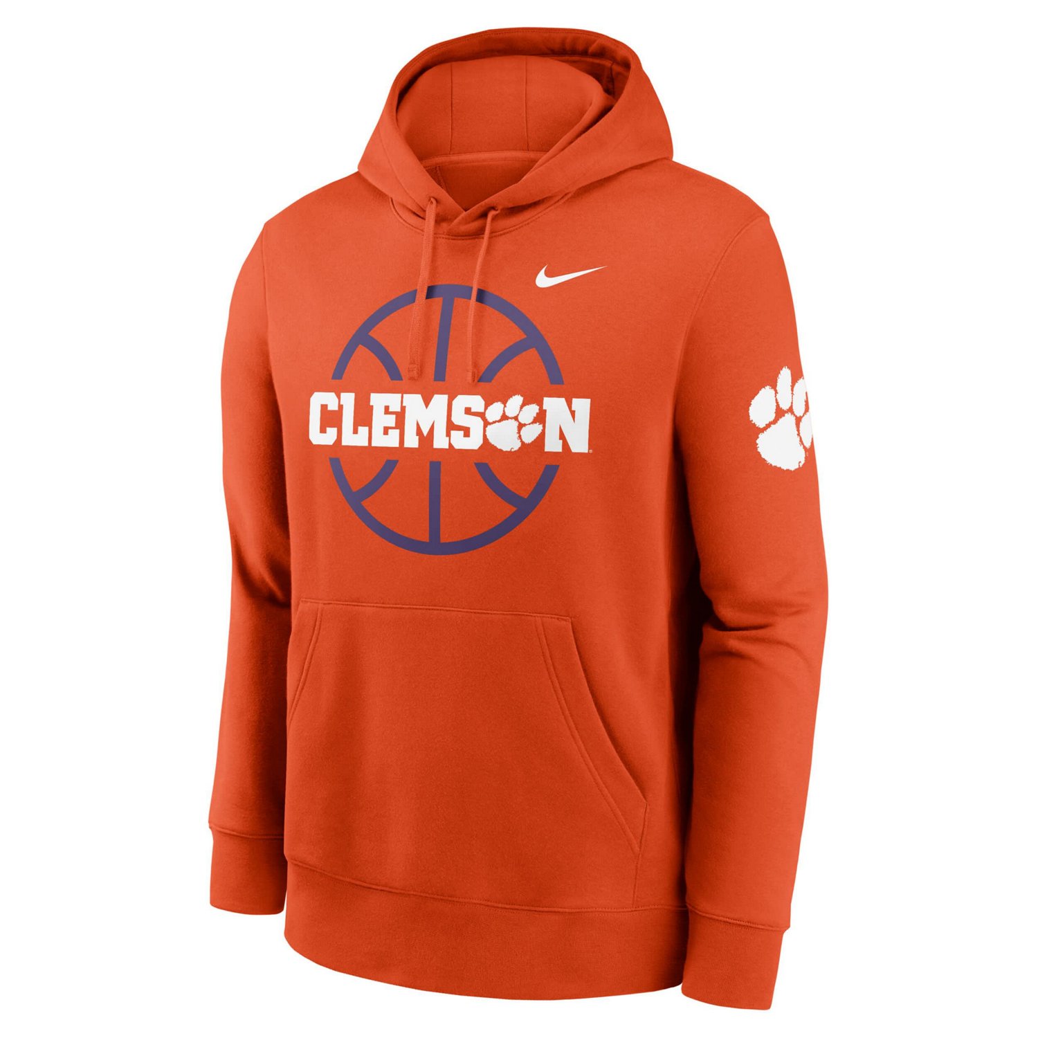 Nike Clemson Tigers Basketball Icon Club Fleece Pullover Hoodie                                                                  - view number 2
