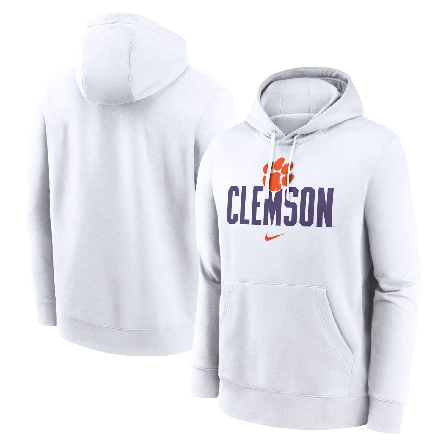 Nike Clemson Tigers Primetime Club Fleece Pullover Hoodie Academy