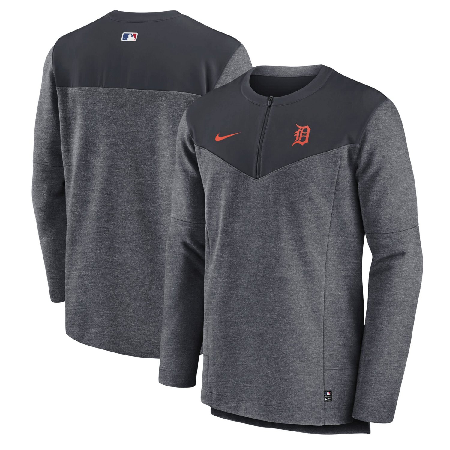 Nike Detroit Tigers Authentic Collection Game Time Performance Half-Zip Top                                                     