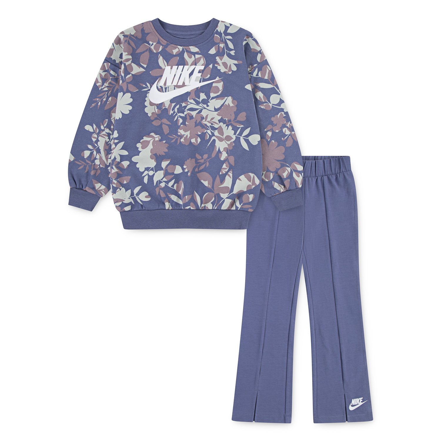 Nike Floral Camo Crewneck and Flared Leggings 2-Piece Set