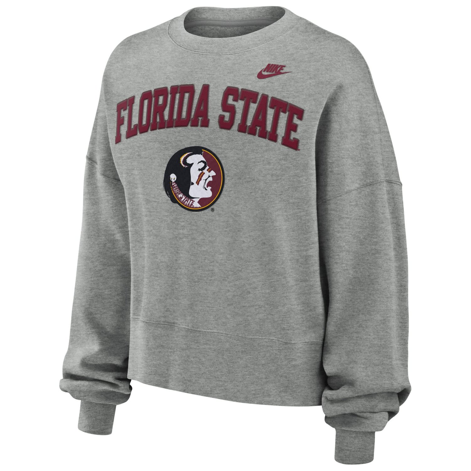 Nike Florida State Seminoles Legacy Fleece Classic Arch Oversized Cropped Tackle Twill Sweatshirt - view number 2