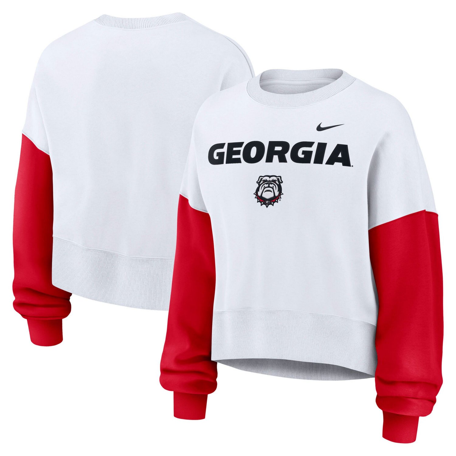 Nike Georgia Bulldogs Oversized Color-Block Pullover Sweatshirt                                                                  - view number 1