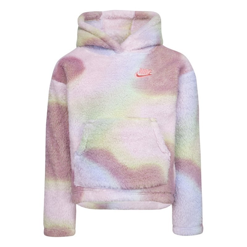 Nike Girls' 4-7 High Low Sherpa Hoodie Pink Foam, 6 Youth - Girl's Athletic Tops at Academy Sports