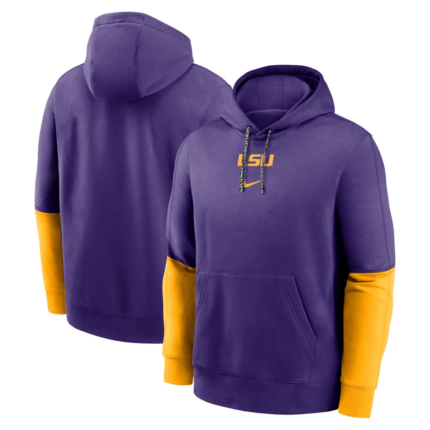 Nike Gold LSU Tigers 2024 Sideline Club Pullover Hoodie - view number 1