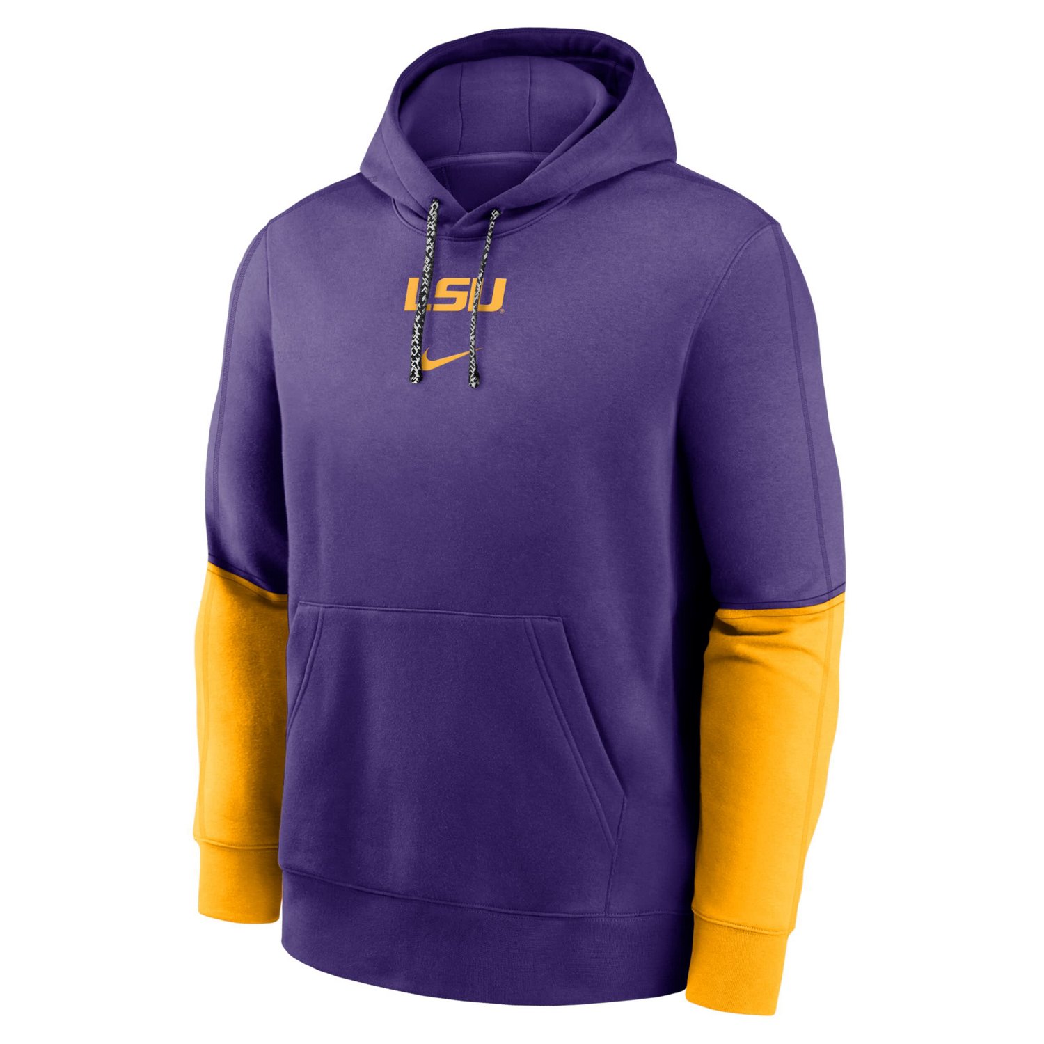 Nike Gold LSU Tigers 2024 Sideline Club Pullover Hoodie - view number 2