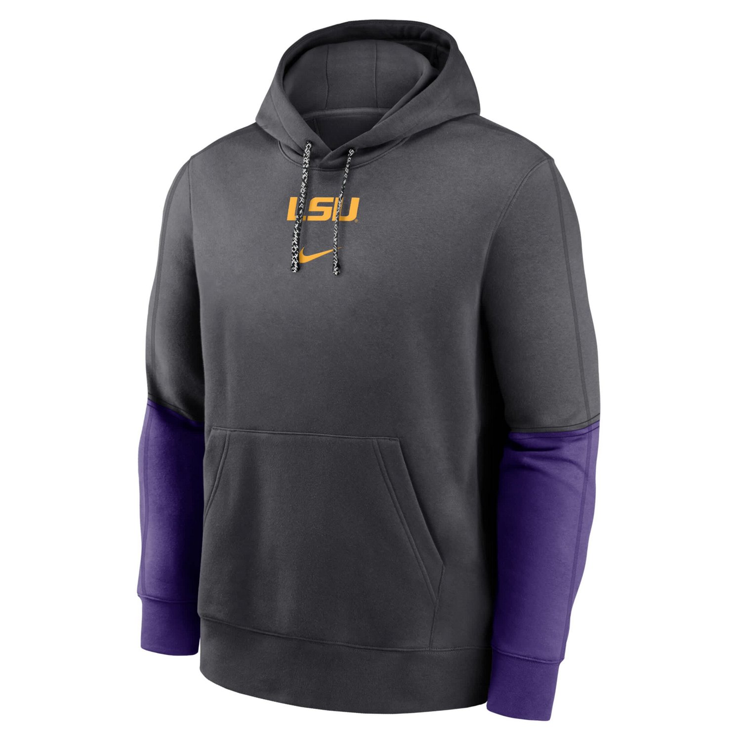 Nike Gold LSU Tigers 2024 Sideline Club Pullover Hoodie - view number 2